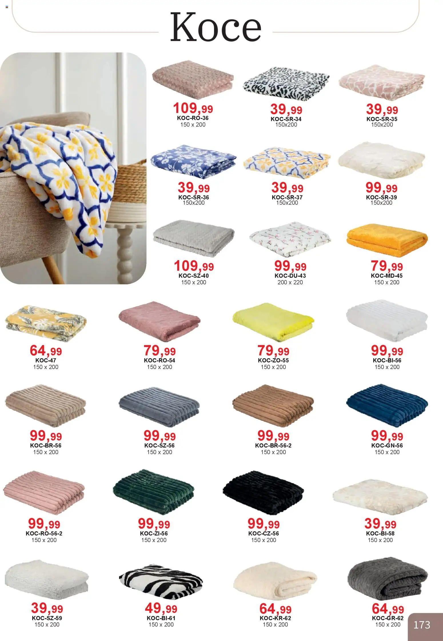 Bodzio Katalog od 01.01.2026 | Strona: 173 | Produkty: Koce