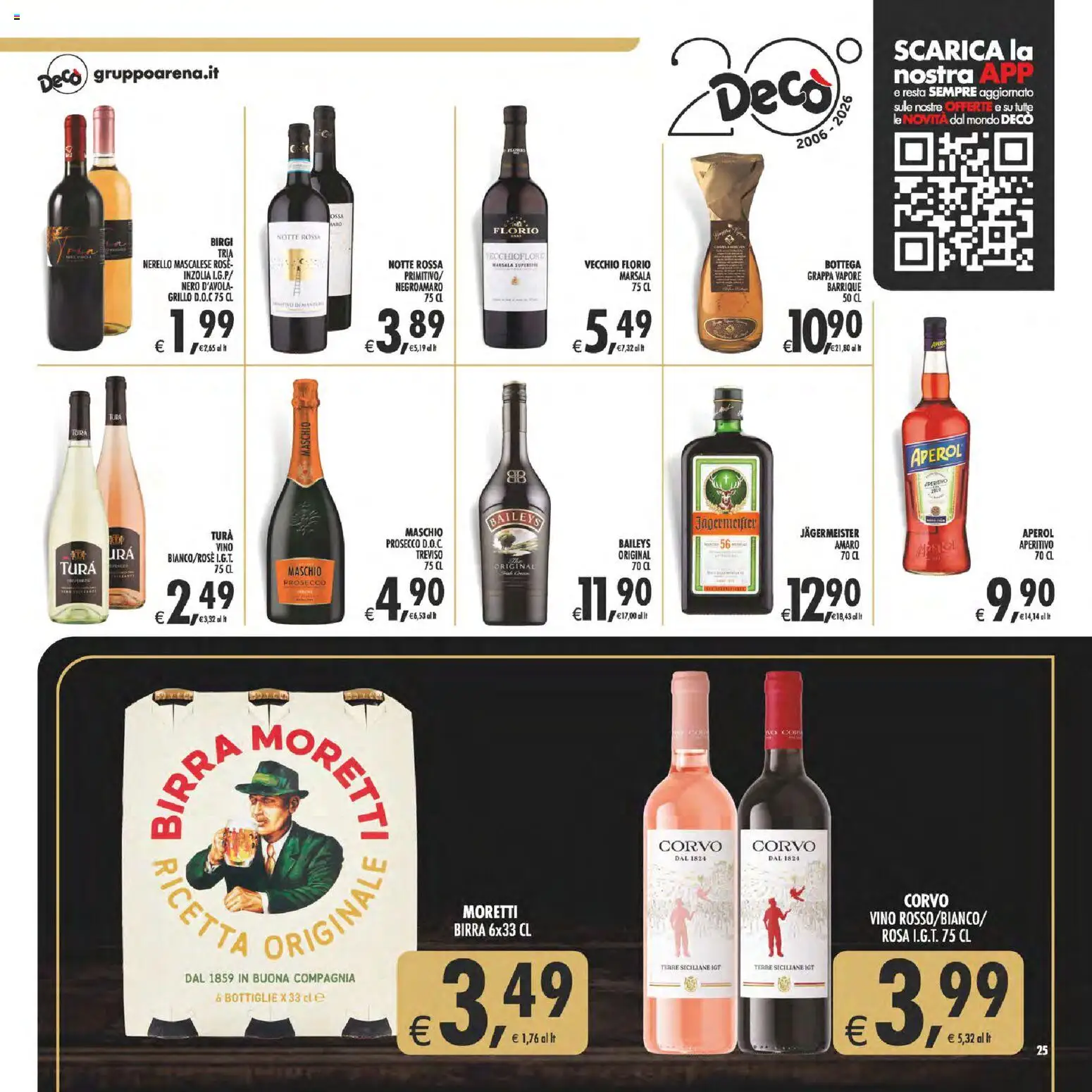 Volantino Decò del 17.04.2026 | Pagina: 25 | Prodotti: Vino, Aperol, Grappa, Amaro