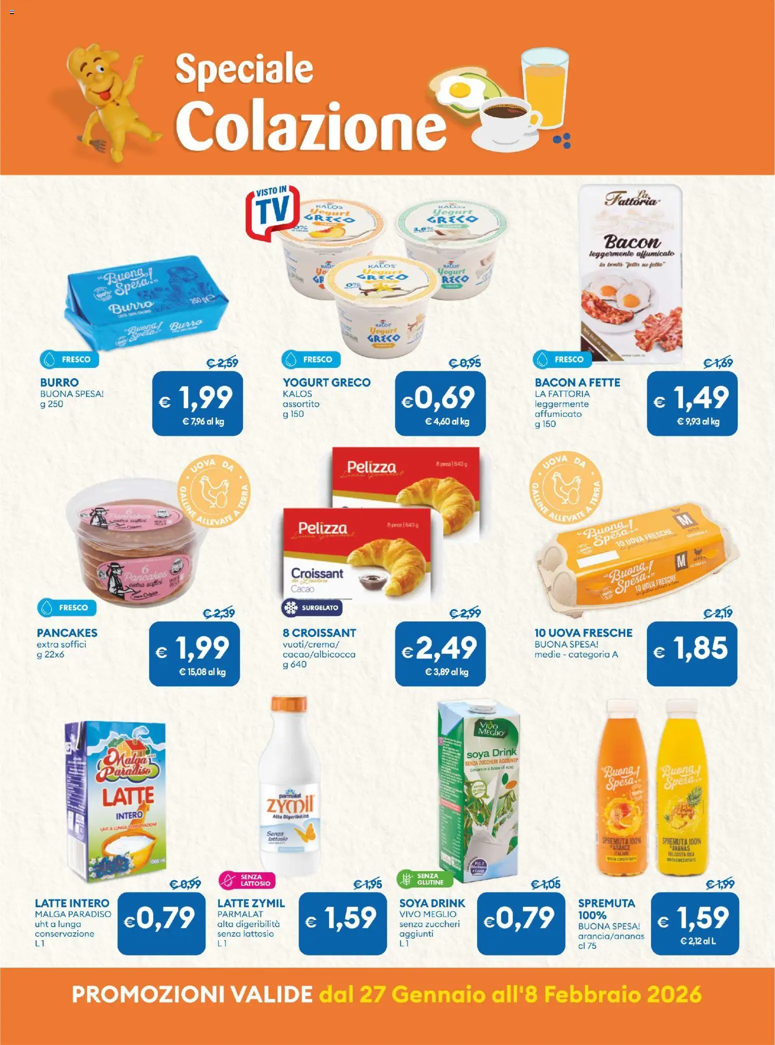 Volantino MD Discount del 27.01.2026 | Pagina: 5 | Prodotti: Latte, Ananas, Croissant, Terra
