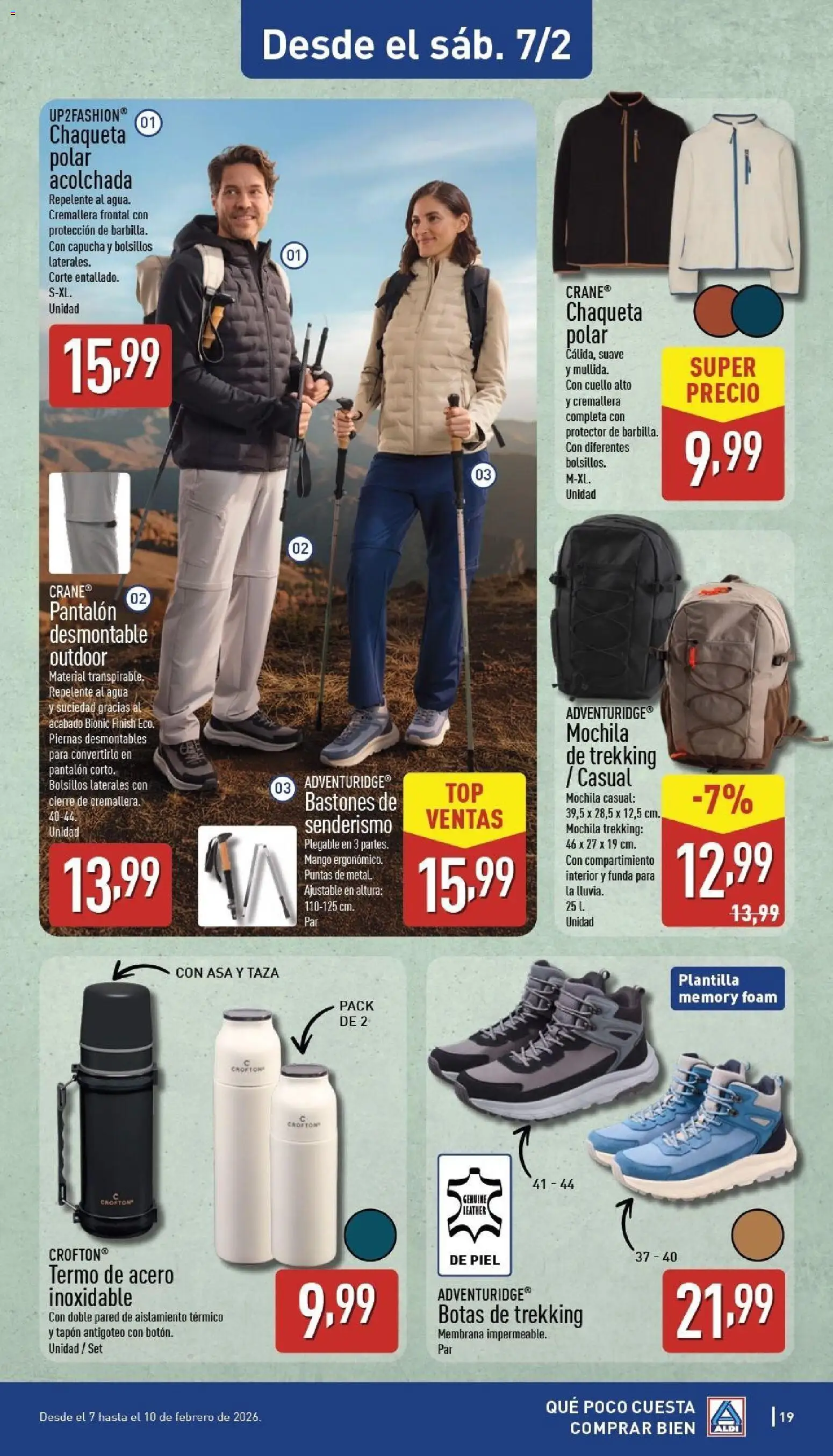 Aldi folleto Baleares │ válido desde el 02.02.2026 | Página: 19 | Productos: Chaqueta, Botas, Mochila, Ρούτερ