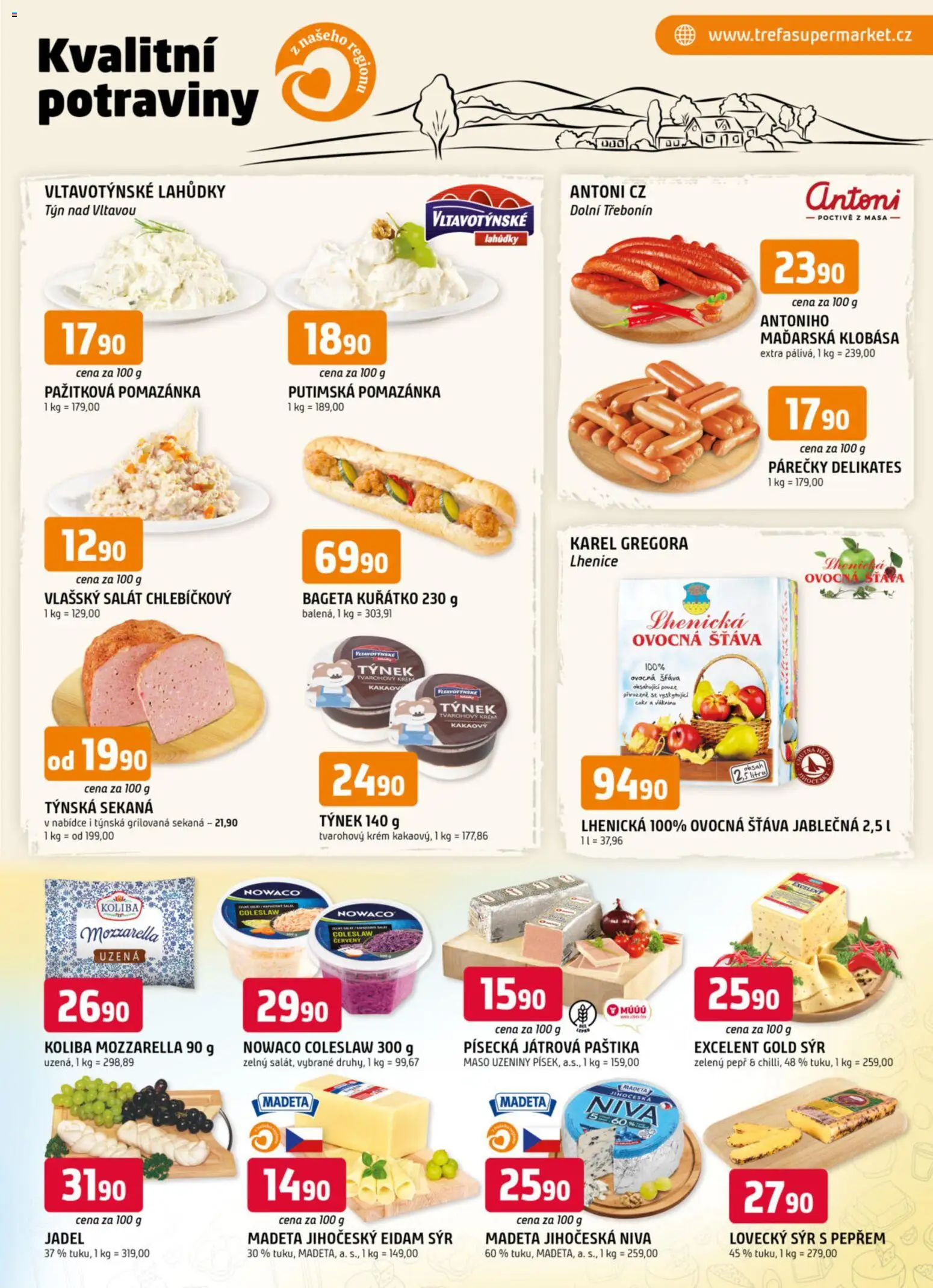 Trefa leták od 05.11.2025 | Strana: 5 | Produkty: Klobása, Eidam, Niva, Paštika