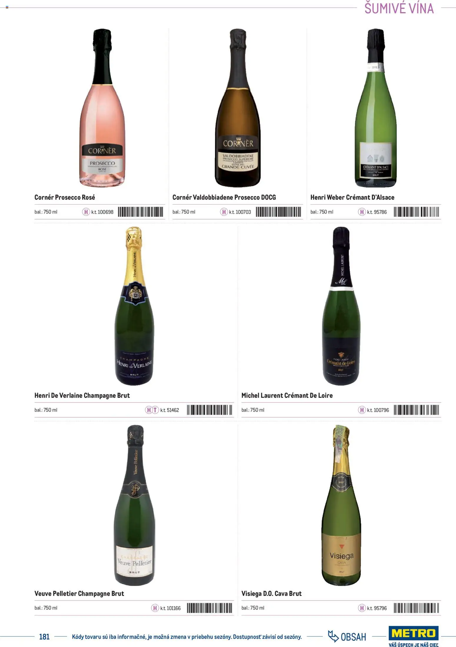 Nové Metro akcie – leták je platný od 01.01.2025 | Strana: 181 | Produkty: Prosecco