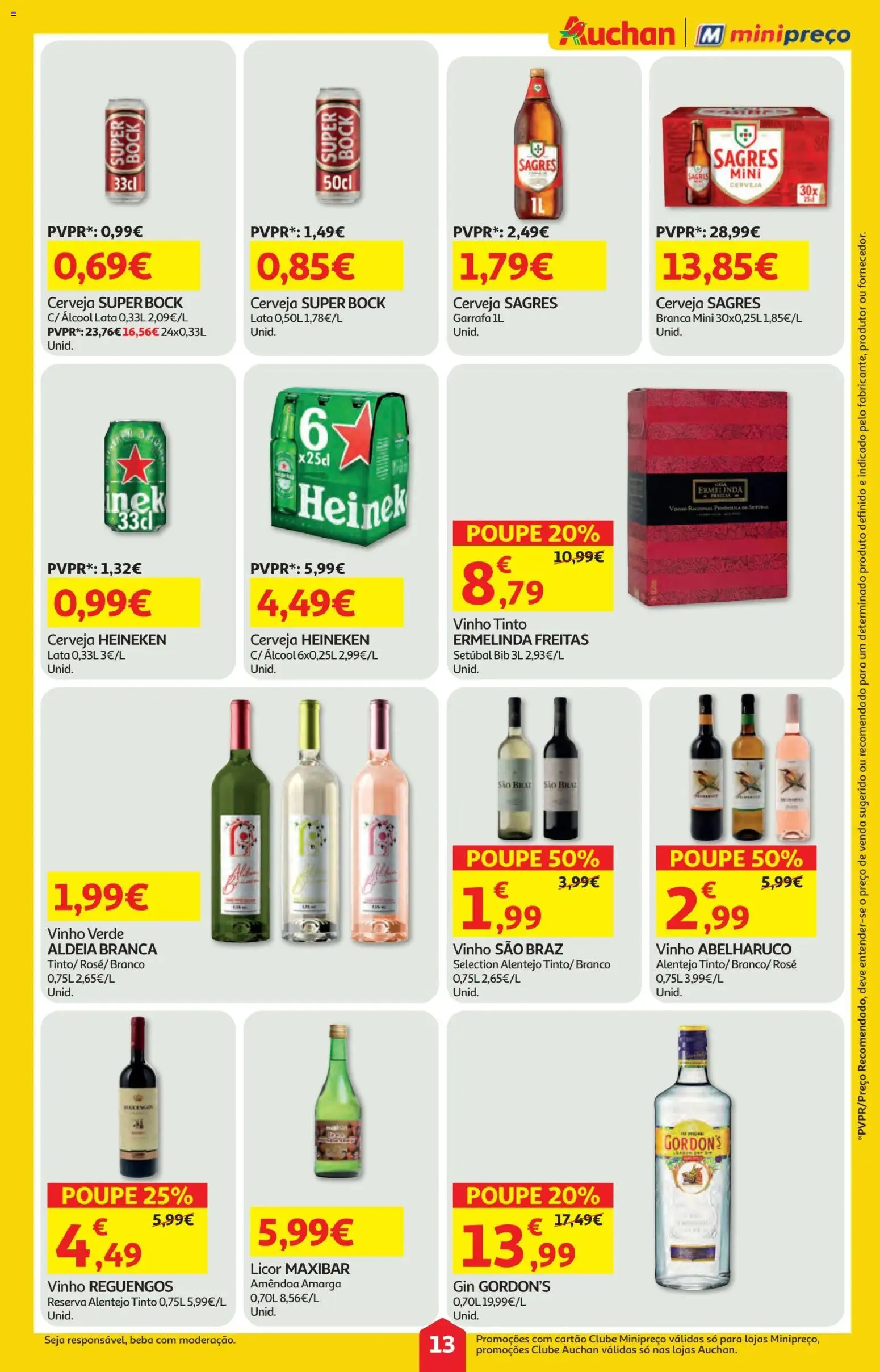 Minipreço folheto │ válido de 15.01.2026 | Página: 13 | Produtos: Licor, Cerveja, Gin, Vinho tinto