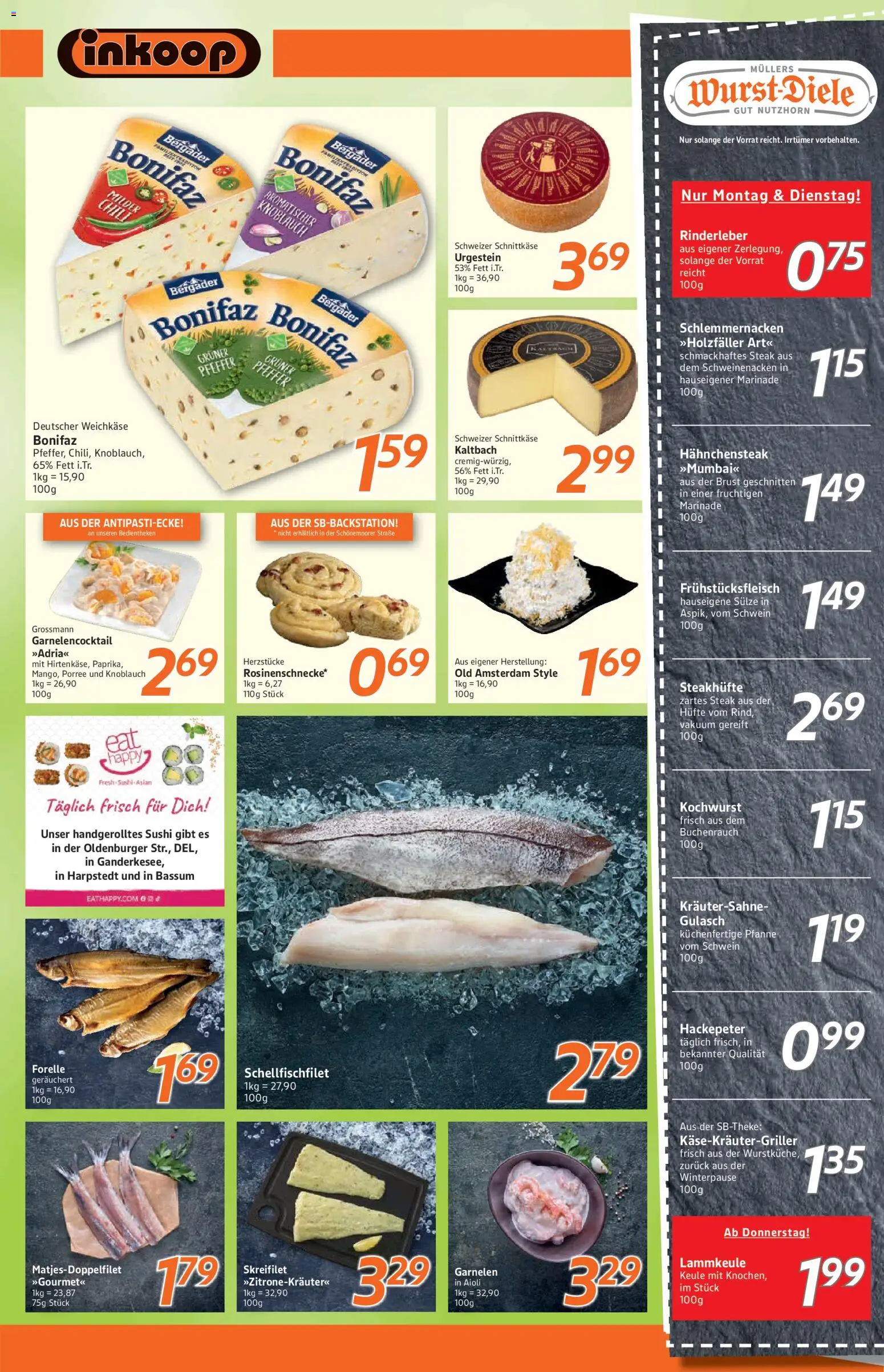 Inkoop Prospekt 	 – gültig ab 09.03.2026 | Seite: 3 | Produkte: Lammkeule, Schweinenacken, Garnelen, Knoblauch