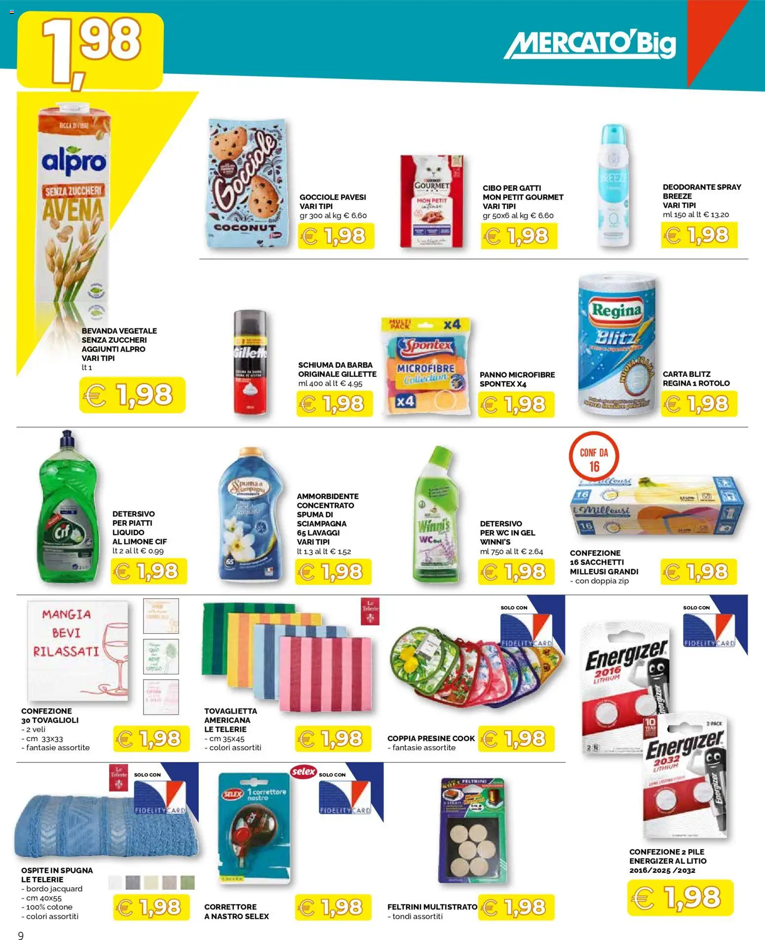 Volantino Mercatò del 23.04.2026 | Pagina: 9 | Prodotti: Schiuma da barba, Deodorante, Limone, Feltrini