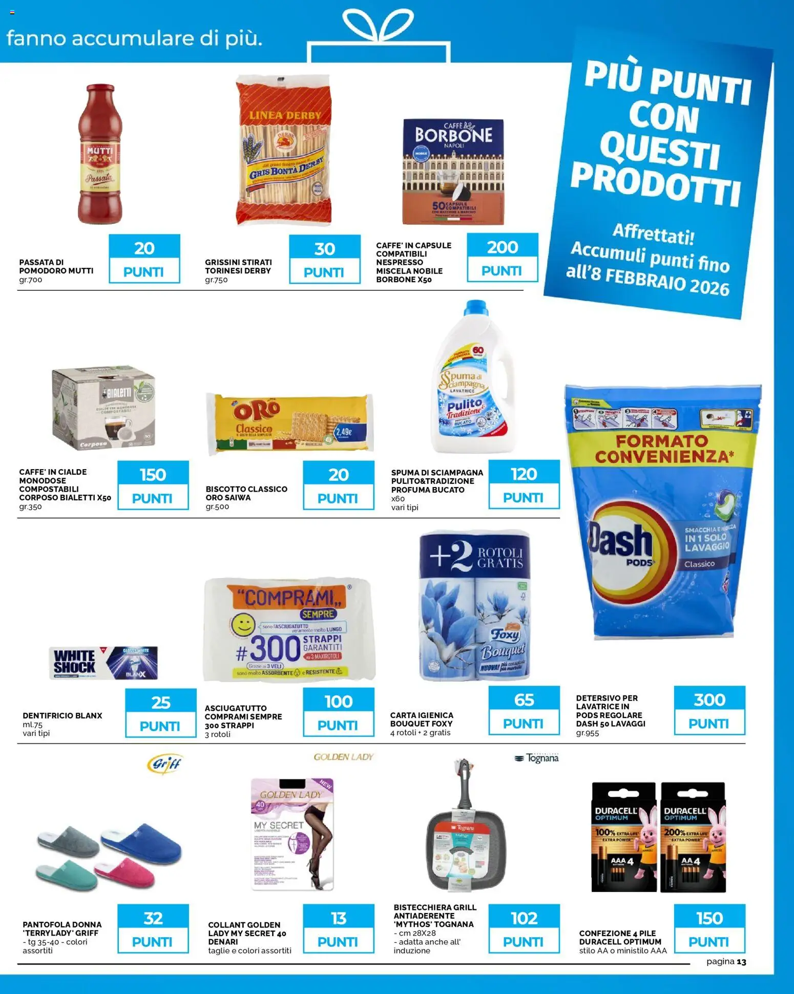 Volantino Mercatò del 22.01.2026 | Pagina: 13 | Prodotti: Carta igienica, Caffè, Bistecchiera, Mutti