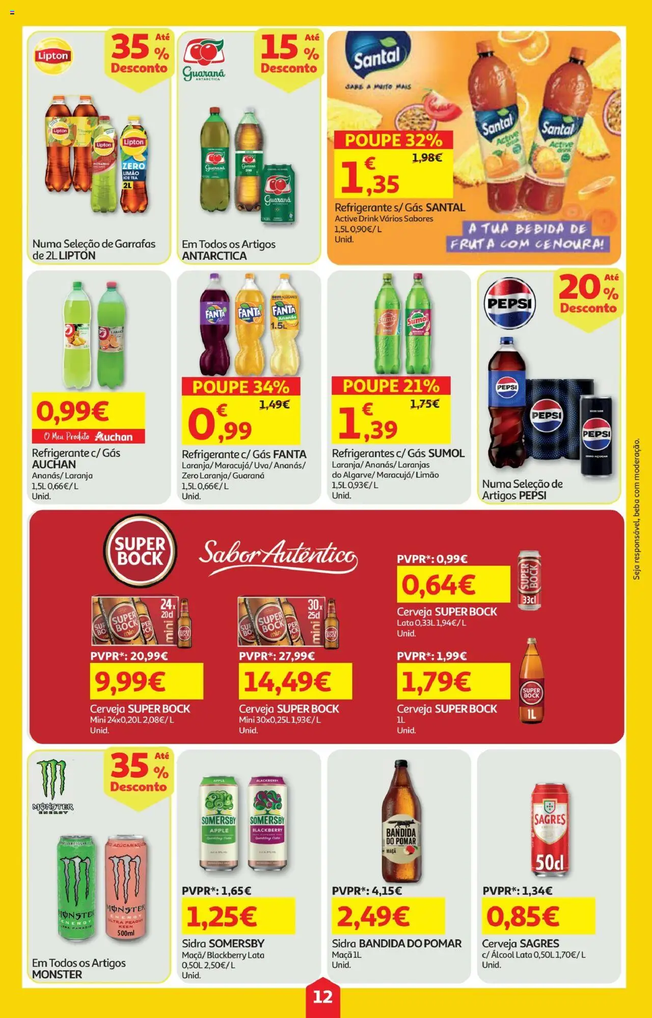 Minipreço folheto │ válido de 16.10.2025 | Página: 12 | Produtos: Fanta, Super bock, Laranjas, Cenoura