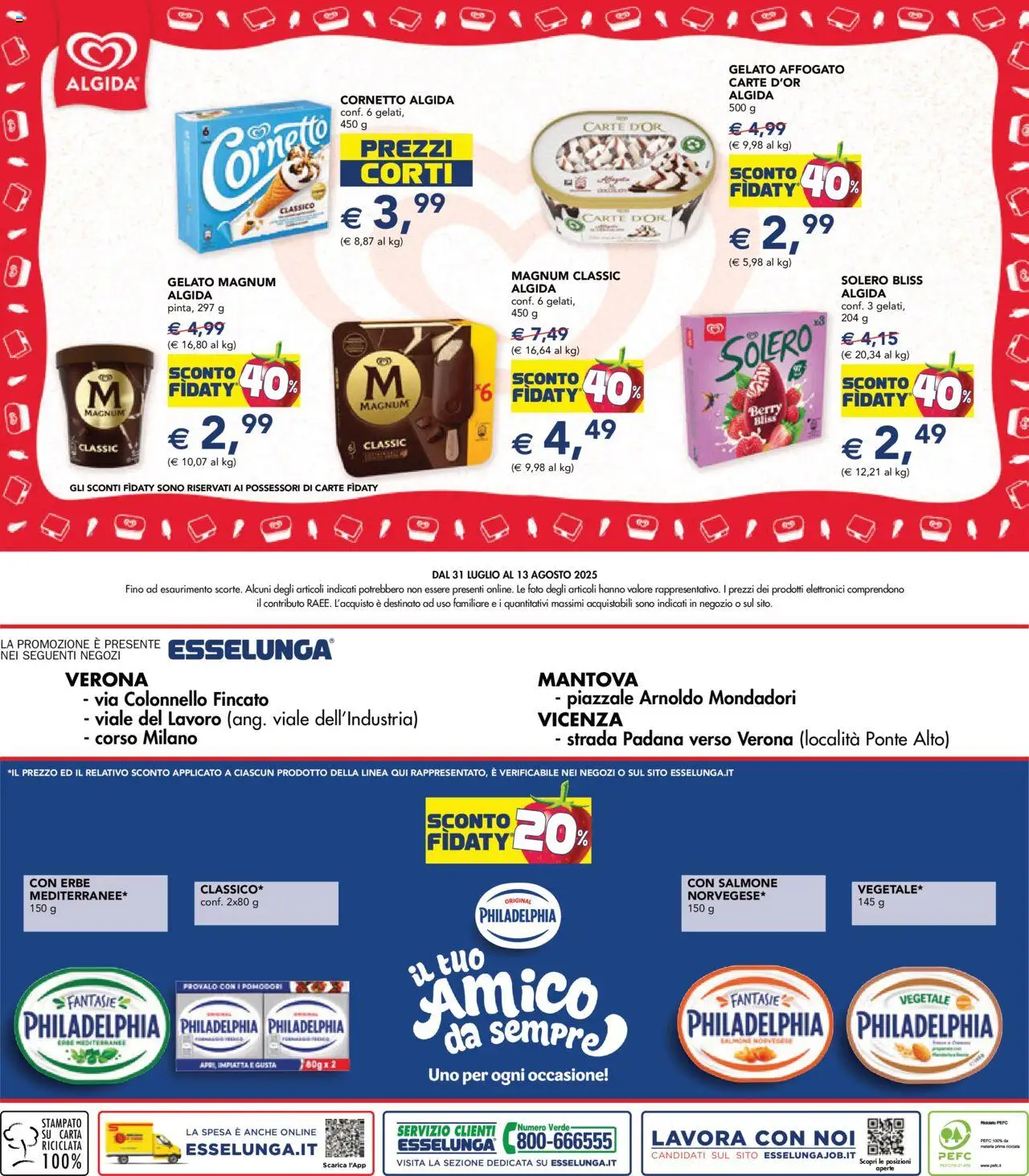 Volantino Esselunga S del 31.07.2025 | Pagina: 24 | Prodotti: Salmone, Cornetto, Gelato, Pomodori
