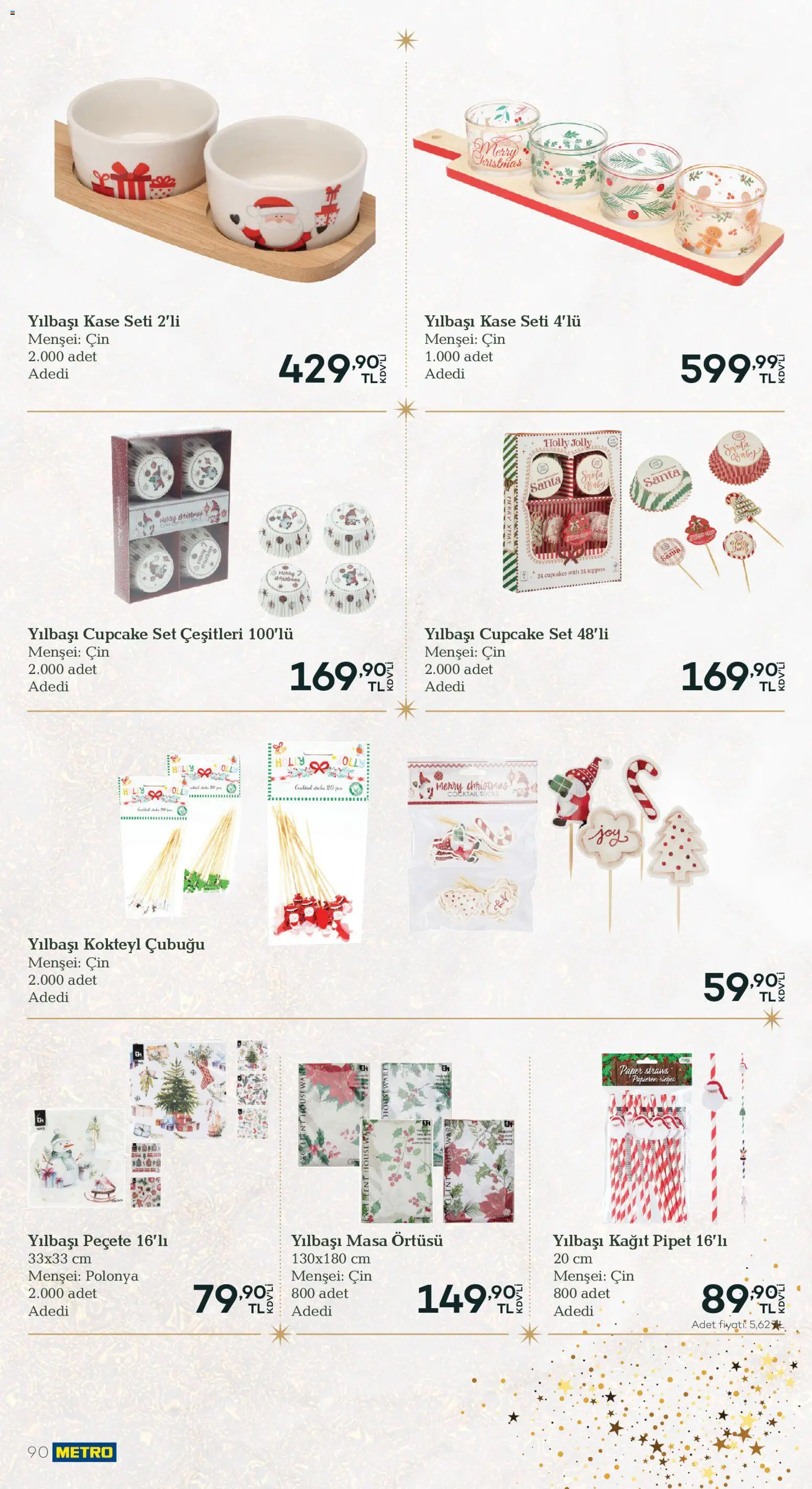 Metro - Yılbaşı Sofra Kataloğu - 01.12.2025 tarihinden itibaren geçerlidir | Sayfa: 90 | Ürünler: Masa, Kaşe, Cin, Masa örtüsü