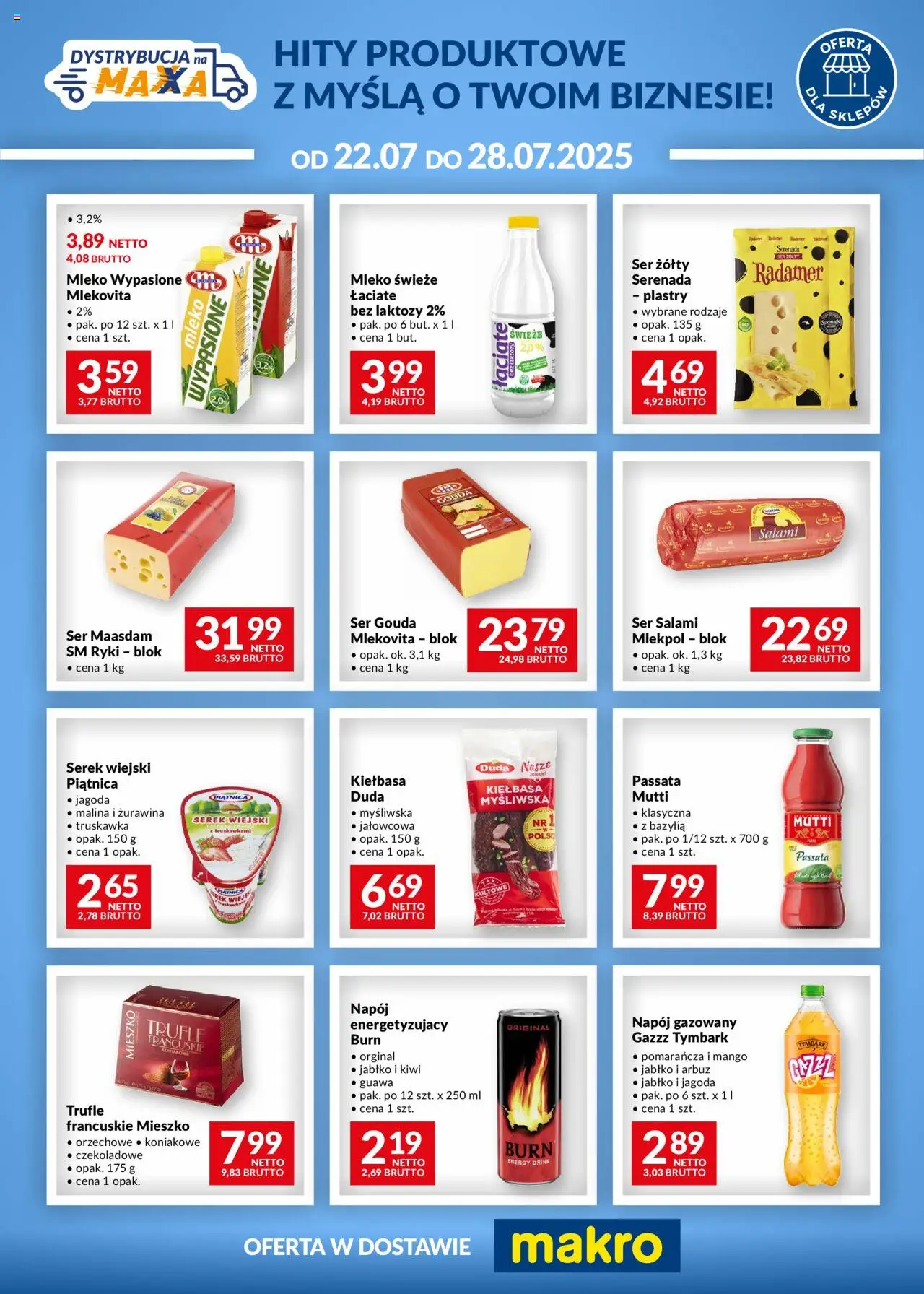 Makro Gazetka - Dystrybucja na maxxa od 22.07.2025 | Strona: 1 | Produkty: Bazylia, Serek wiejski, Ser, Salami