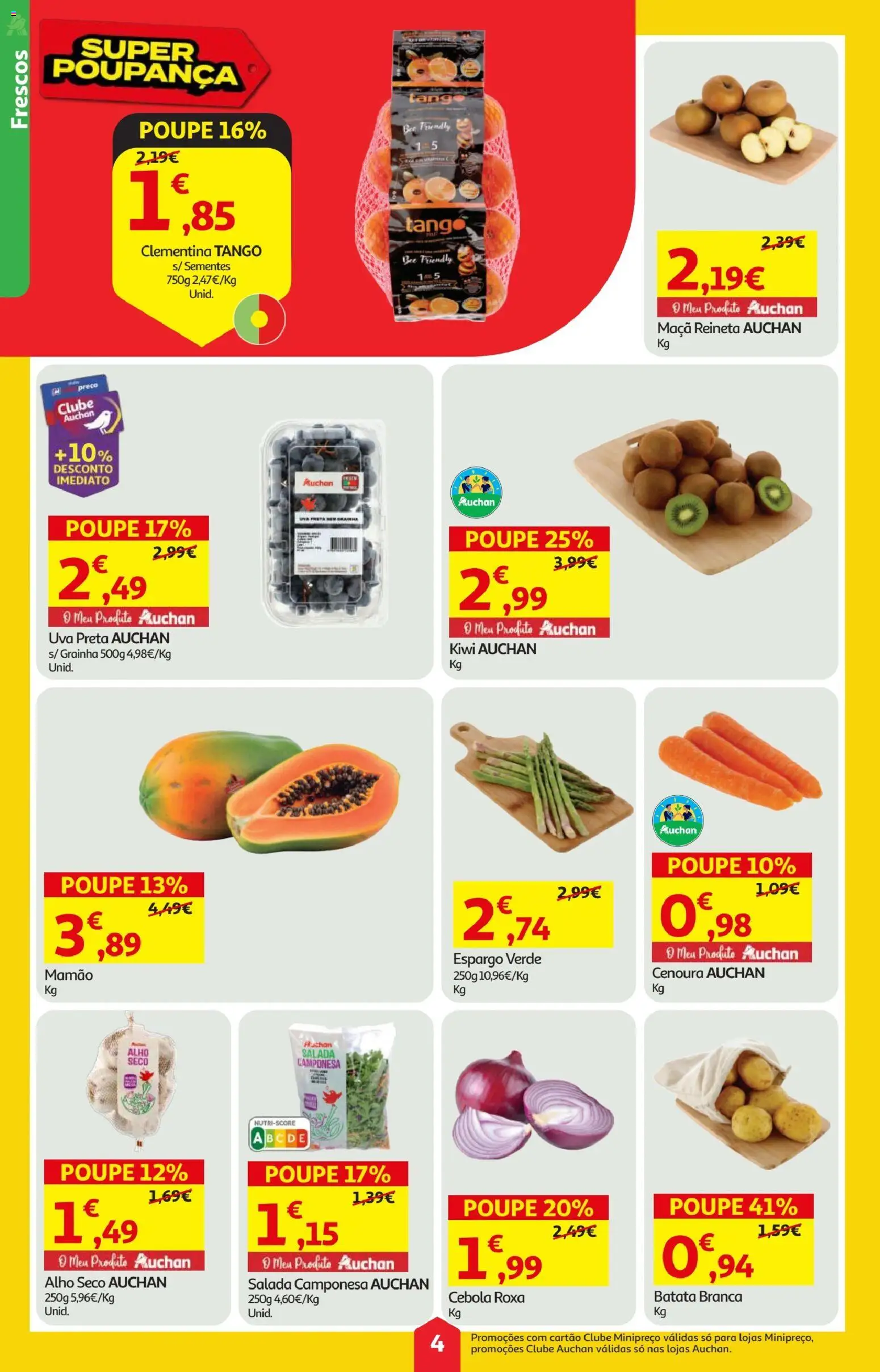 Minipreço folheto │ válido de 09.04.2026 | Página: 4 | Produtos: Batata, Cebola, Maça, Salada
