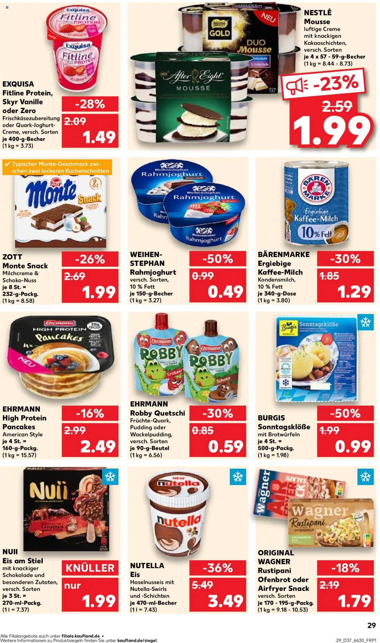Kaufland prospekt Hannover	 – gültig ab 11.09.2025 | Seite: 29 | Produkte: Nuii eis, Schokolade, Pudding, Creme