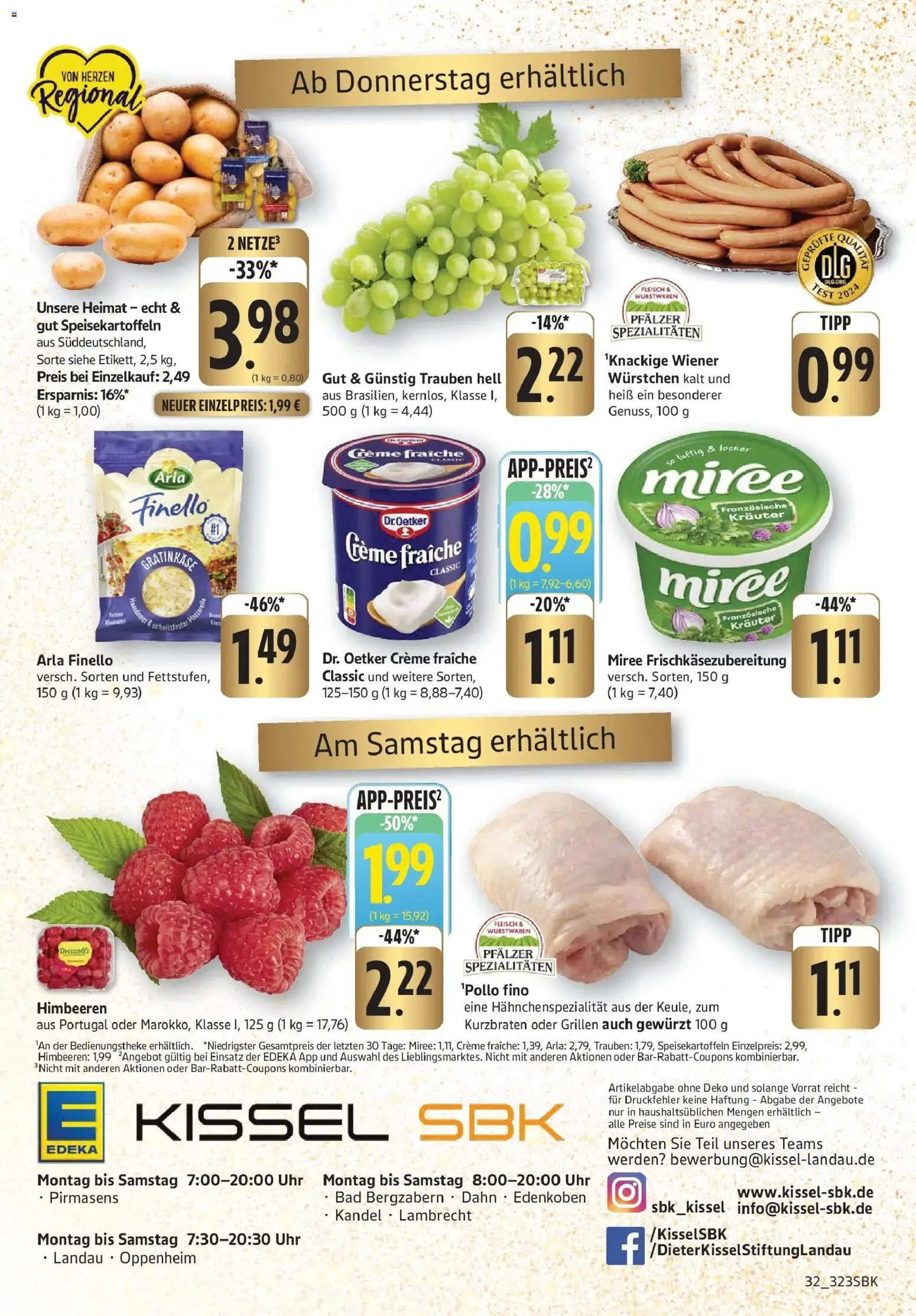 Edeka prospekt Pirmasens	 – gültig ab 15.12.2025 | Seite: 32 | Produkte: Himbeeren, Wiener wurstchen, Bad, Creme