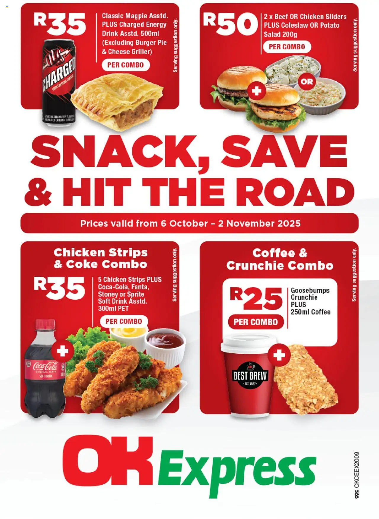 New OK Foods catalogue – valid from 06.10.2025 | Page: 1 | Products: Chicken, Sprite, Stoney, Salad