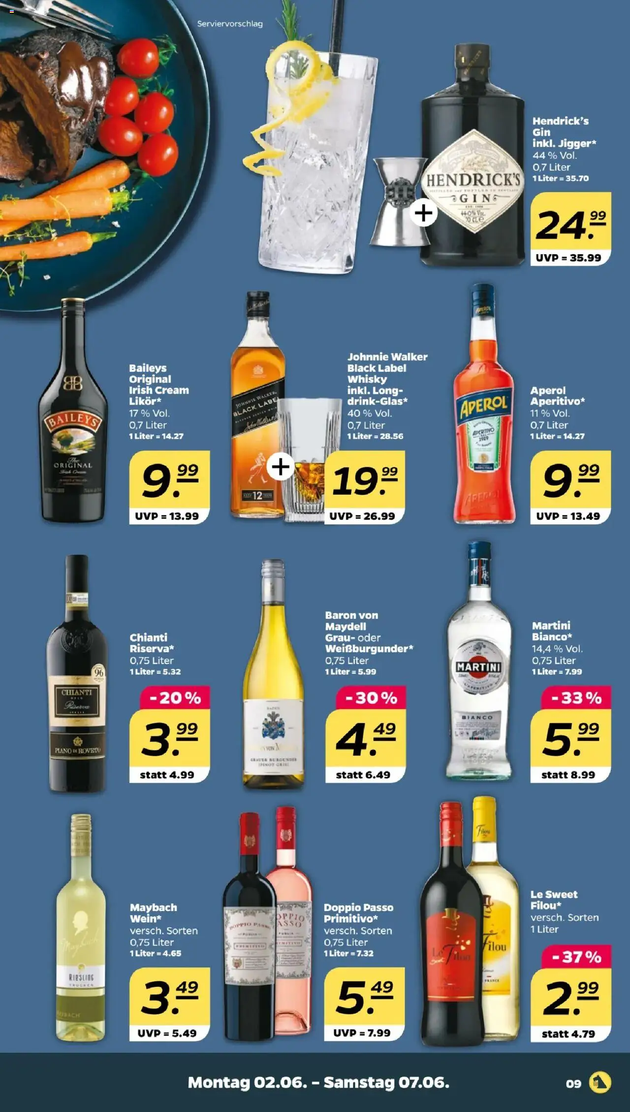 Netto Prospekt 	 - gültig ab dem 02.06.2025 | Seite: 9 | Produkte: Martini, Whisky, Baileys, Johnnie walker