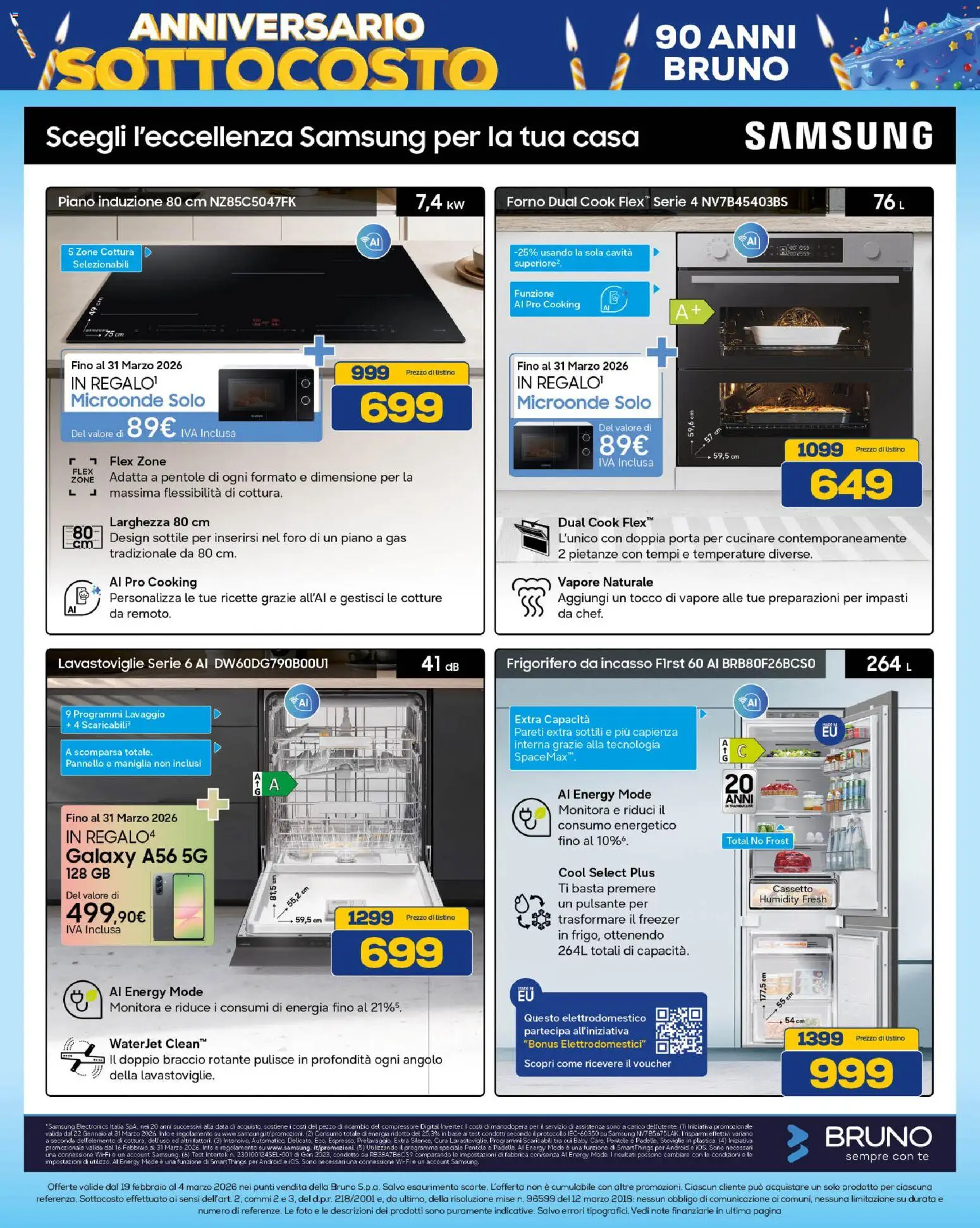 Volantino Euronics del 19.02.2026 | Pagina: 37 | Prodotti: Freezer, Frigorifero, Frigorifero da incasso, Samsung