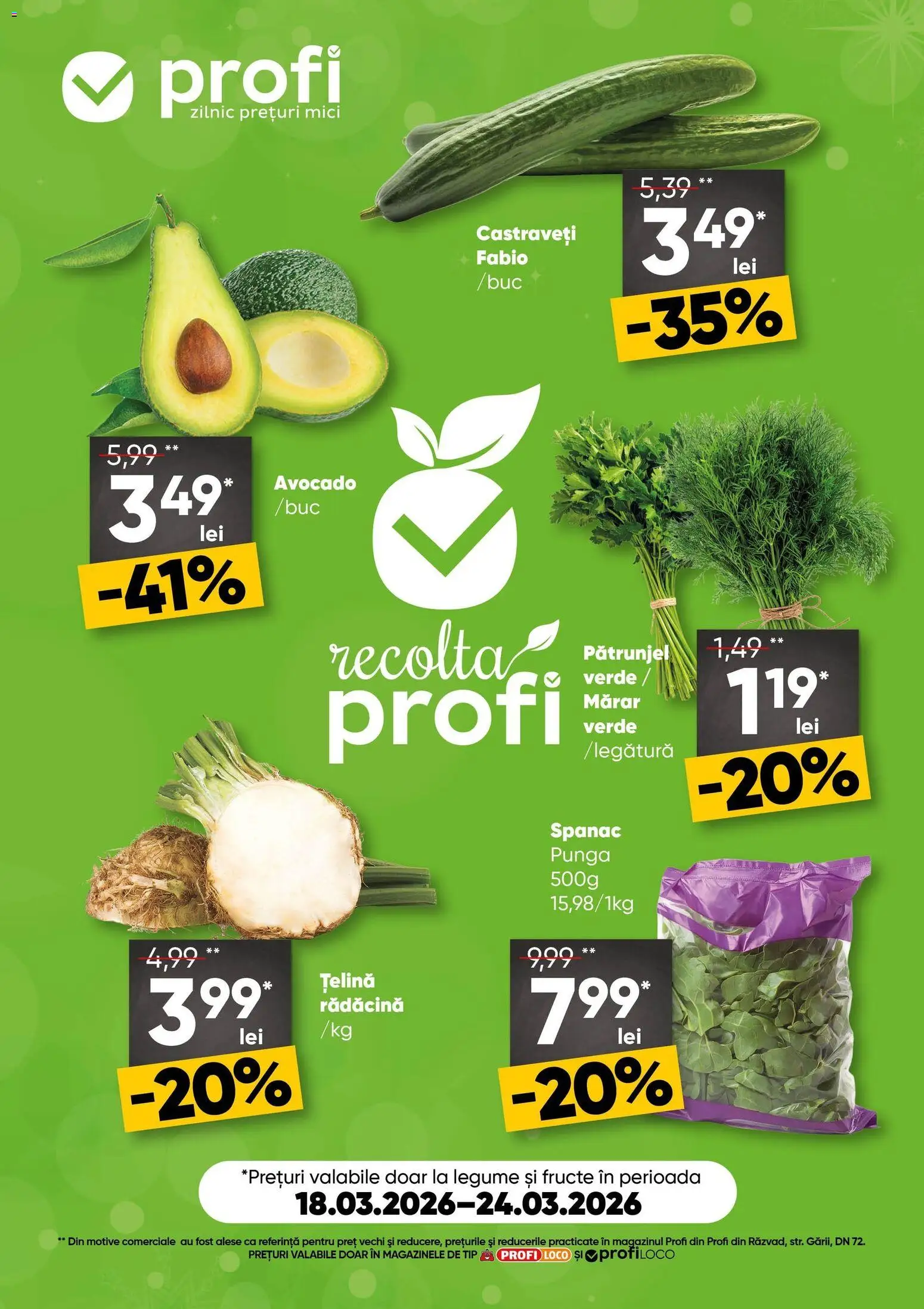 Noul catalog Profi – valabil de la 18.03.2026 | Pagină: 1 | Produse: Pătrunjel, Pungă, Țelină, Castraveți