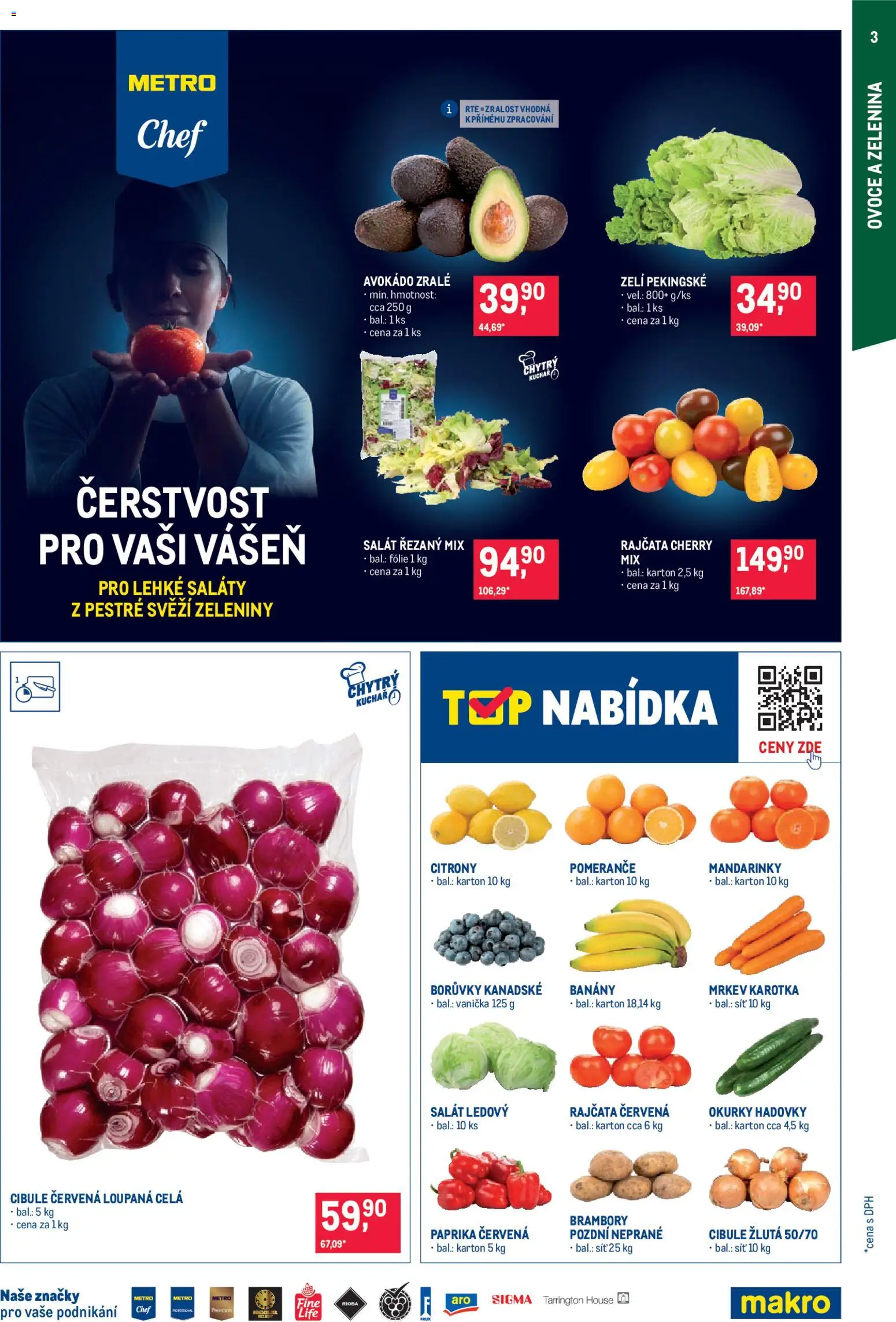 Makro leták - Gastronomie od 28.01.2026 | Strana: 3 | Produkty: Ovoce, Okurky, Salát, Borůvky