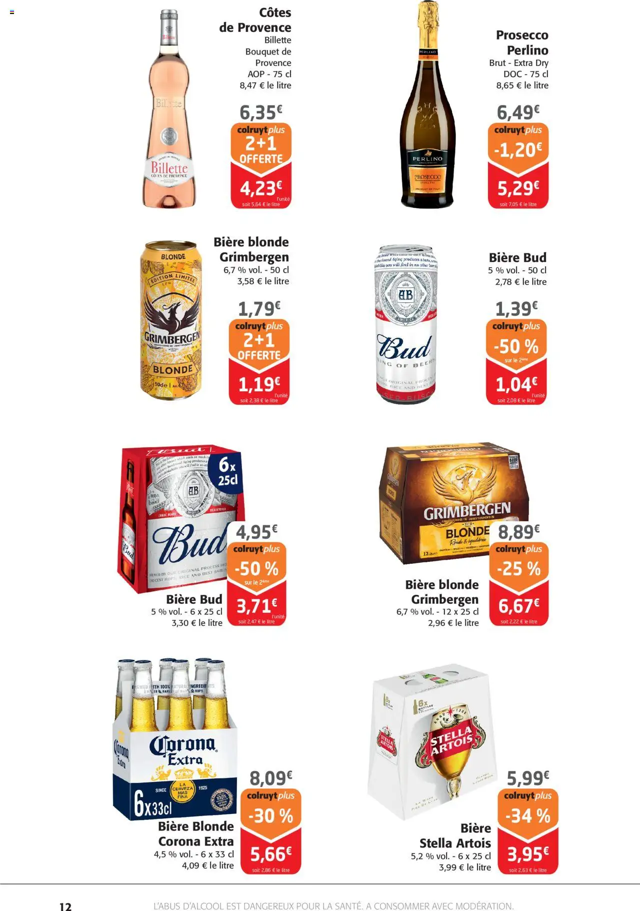  | Page: 12 | Produits: Bière blonde, Prosecco, Bière, Corona extra
