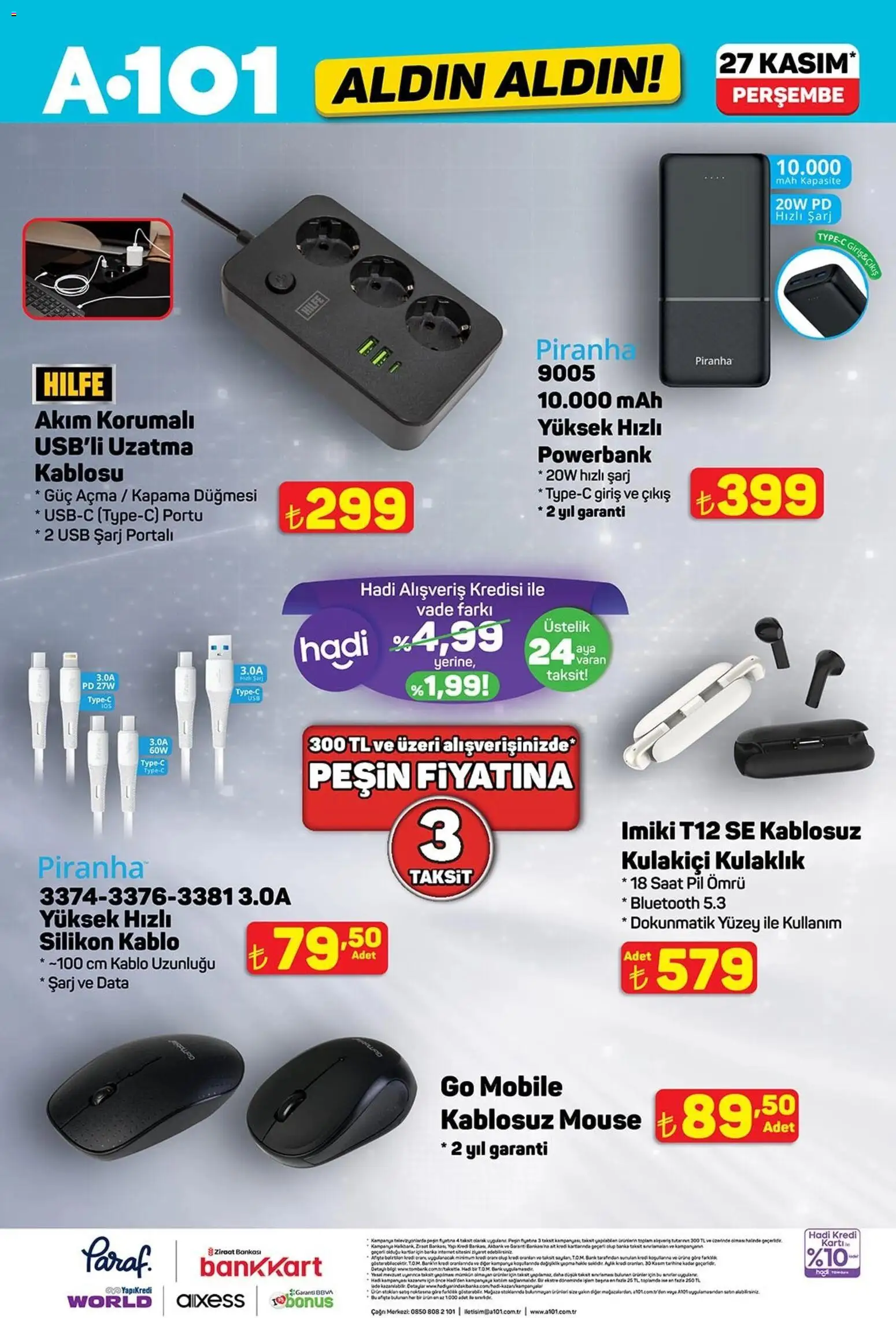 A101 Katalog Aldın Aldın - 27.11.2025 tarihinden itibaren geçerlidir | Sayfa: 5 | Ürünler: Pil, Saat, Kulaklık, USB