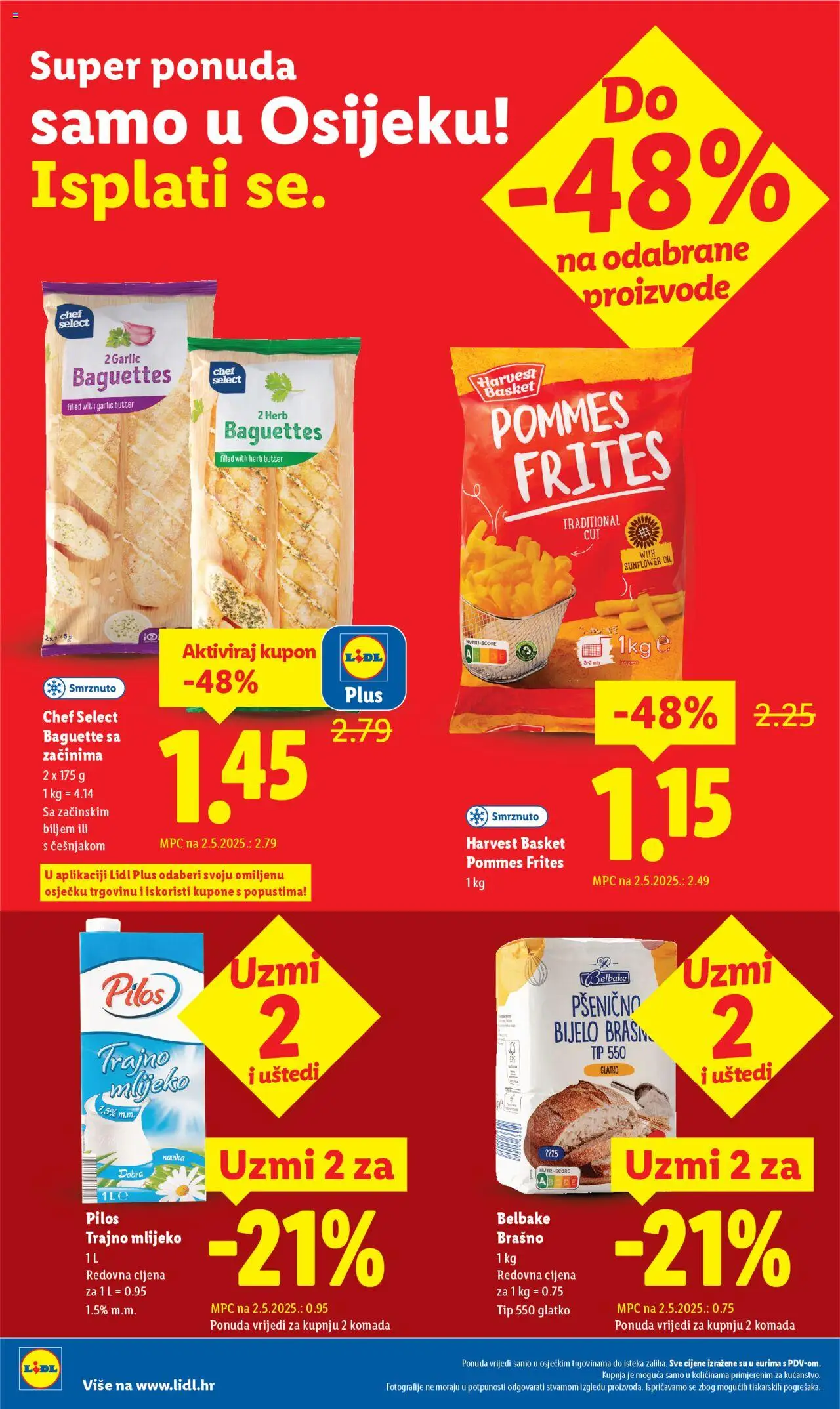 Lidl katalog | vrijedi od 20.10.2025 | Stranica: 2 | Proizvodi: Mlijeko, Pommes frites, Brašno, Trajno mlijeko