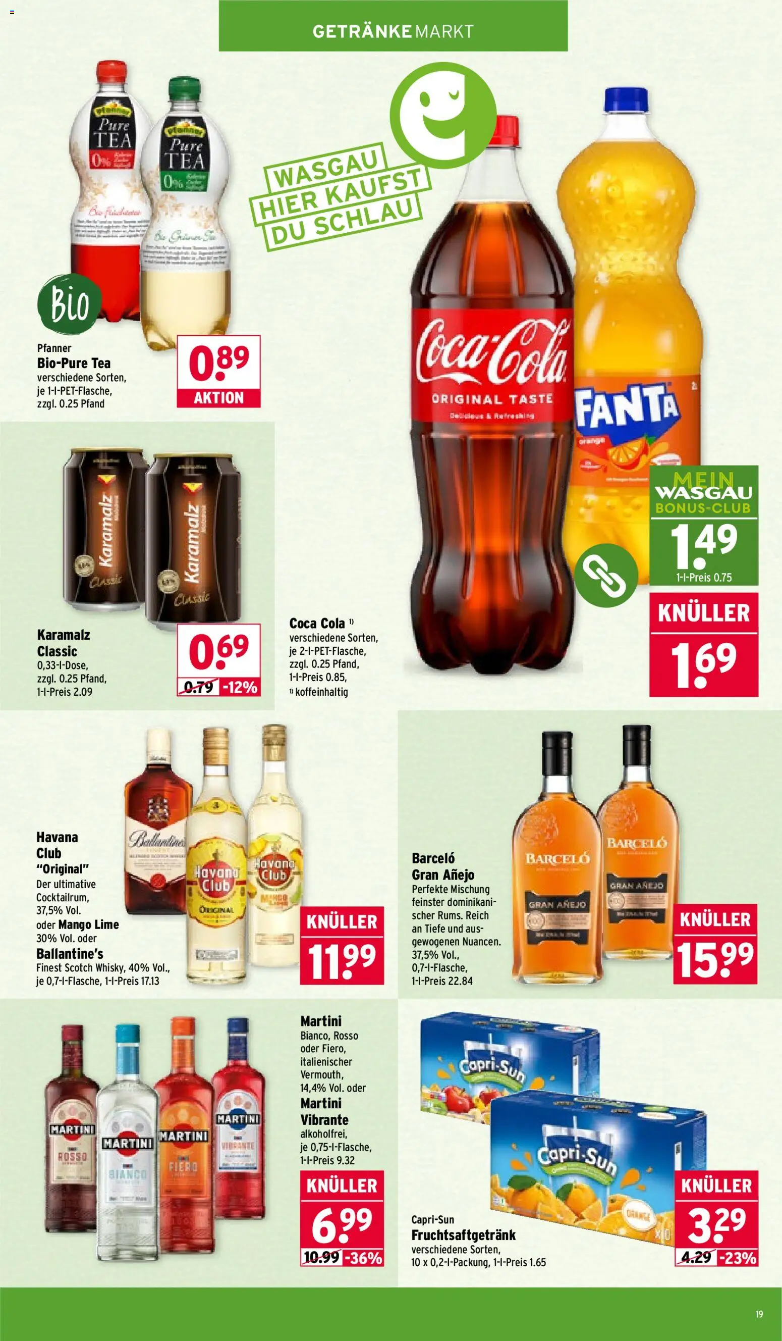 Wasgau Prospekt 	 – gültig ab 02.02.2026 | Seite: 19 | Produkte: Havana club, Coca cola, Fanta, Mango