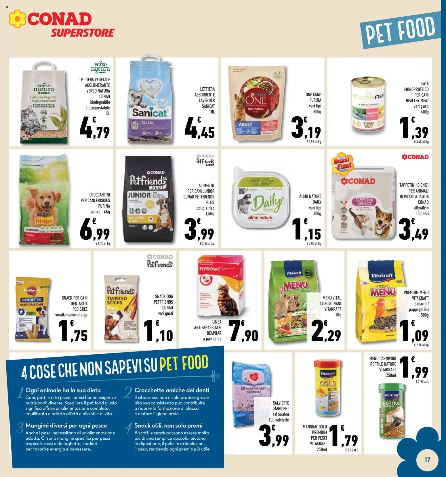 Volantino Conad del 08.04.2026 | Pagina: 17 | Prodotti: Paté, Pollo, Biscotti, Crocchette