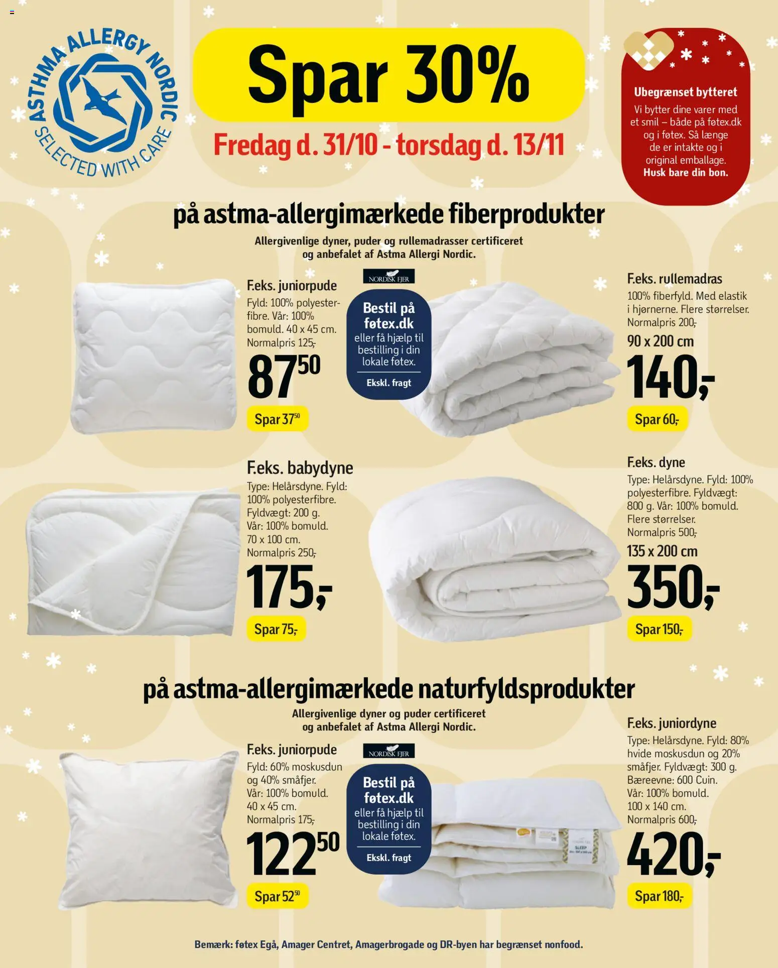 Føtex tilbudsavis – gyldig fra 31.10.2025 | Side: 60 | Produkter: Dyner
