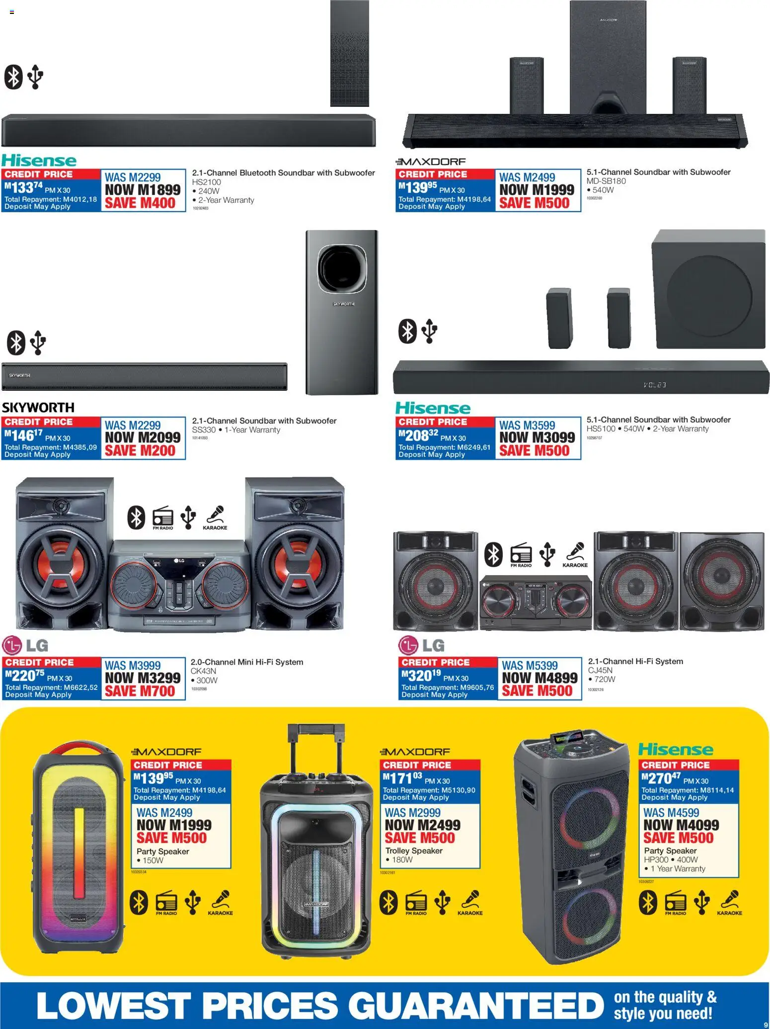 New OK Furniture catalogue – valid from 16.02.2026 | Page: 9 | Products: Radio, Speaker, Soundbar, Subwoofer