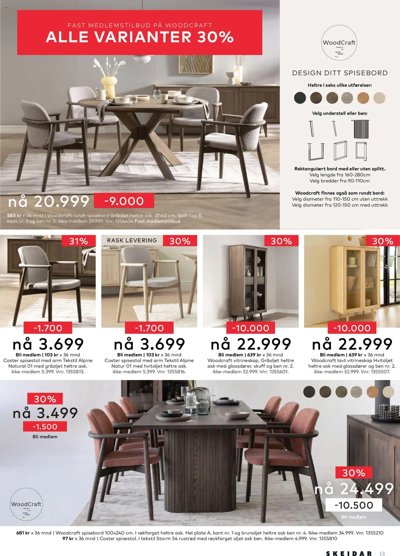 {H1} | Side: 13 | Produkter: Plate, Spisebord, Spisestol, Bord