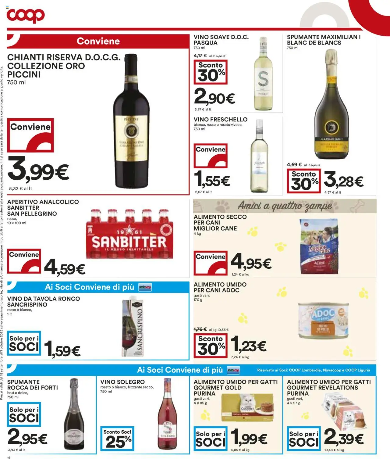 Volantino COOP del 18.09.2025 | Pagina: 16 | Prodotti: Vino, Data, Spumante, Aperitivo