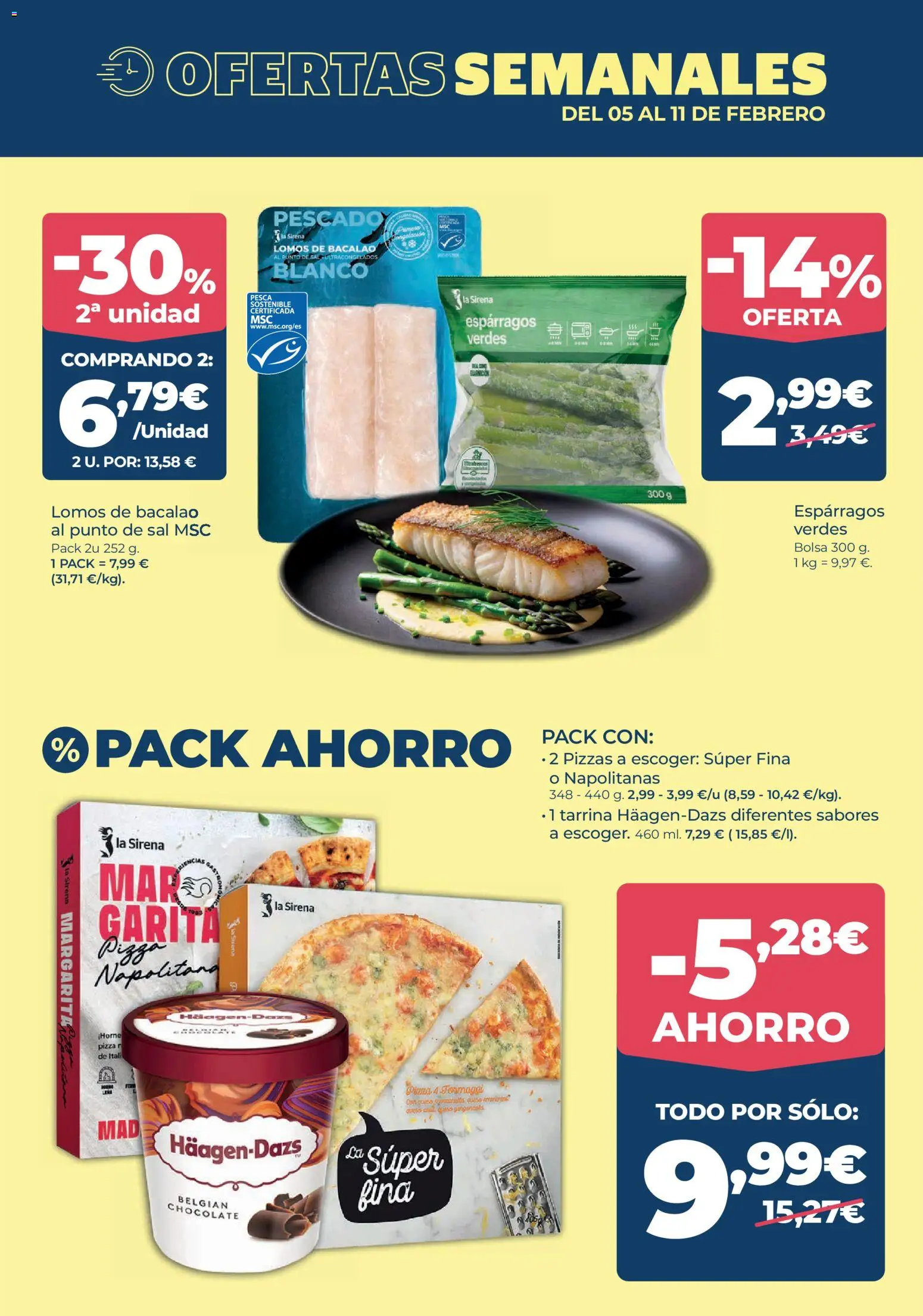 La Sirena folleto │ válido desde el 29.01.2026 | Página: 4 | Productos: Chocolate, Pescado, Νερό καρύδας, Bolsa