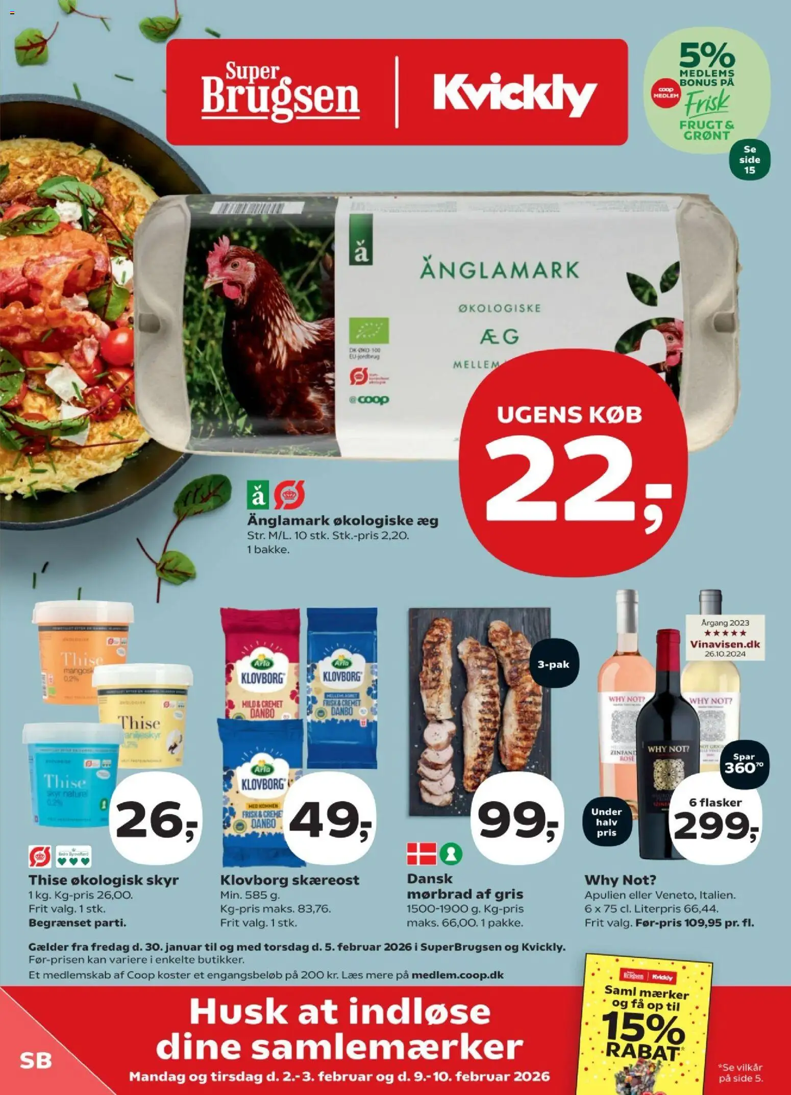 Super Brugsen tilbudsavis – gyldig fra 30.01.2026 | Side: 1 | Produkter: Æg, Creme, Skyr