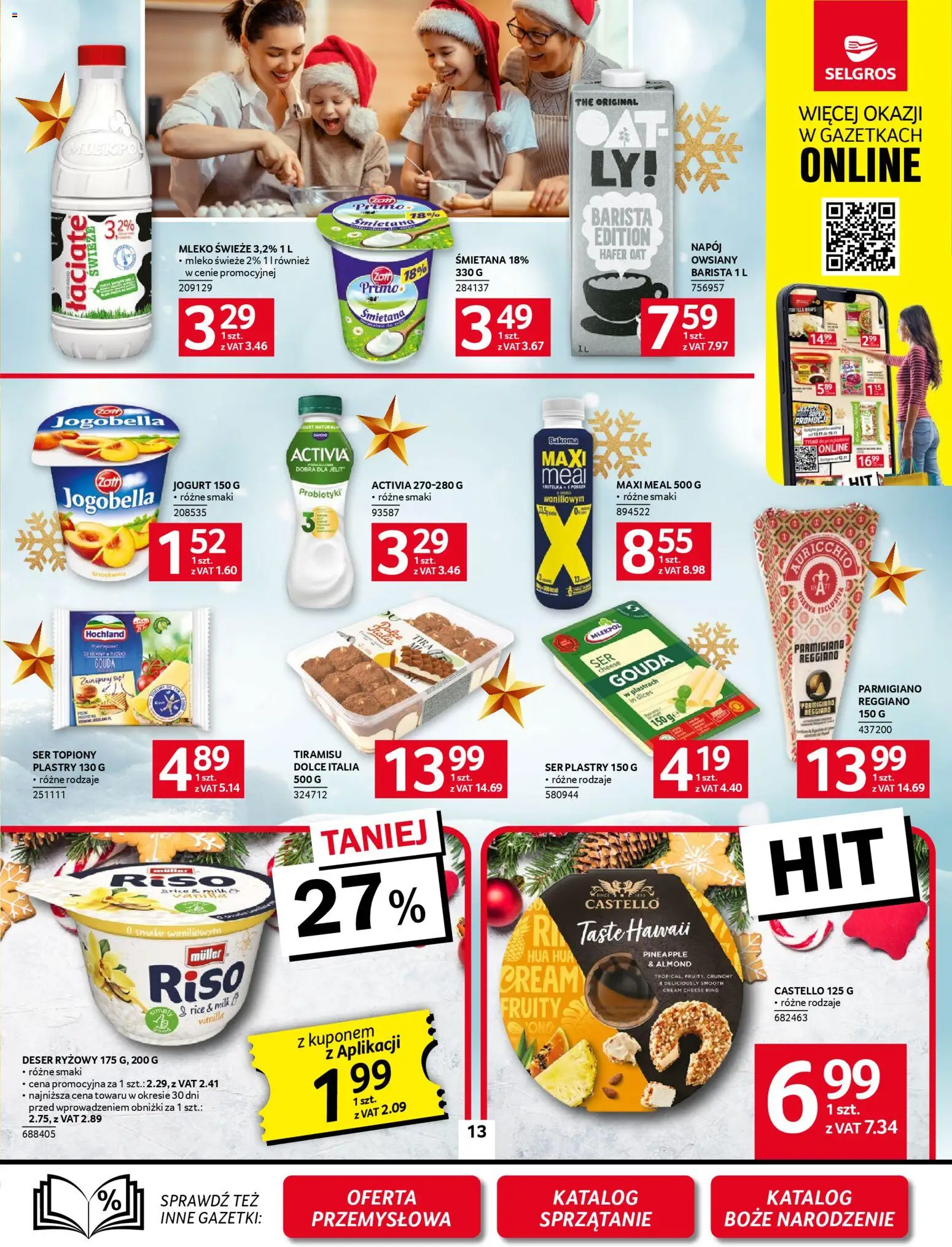 Selgros cash&carry Gazetka od 06.11.2025 | Strona: 13 | Produkty: Ser topiony, Mleko, Jogurt, Śmietana