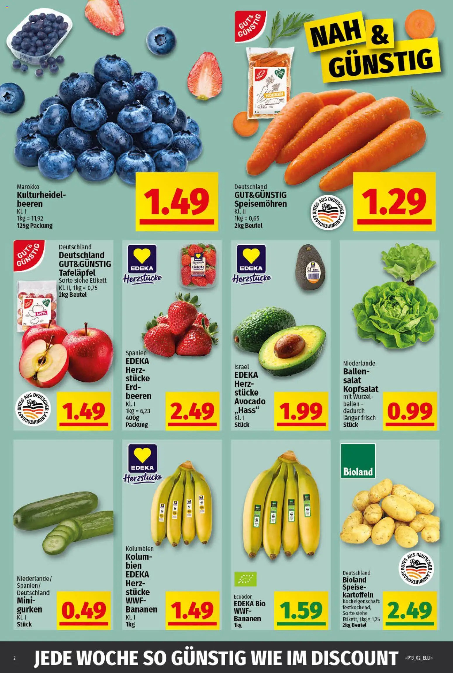 Elli Markt Prospekt Greffen – gültig ab 23.03.2026 | Seite: 2 | Produkte: Mohren, Avocado, Gurken, Salat