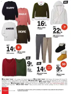 E.Leclerc - Prévisualisation de CARDIGAN FEMME "TISSAIA", 50% Acrylique, 40% Polyamide, 4% Laine, 3% Elasthanne, 2% Polyester, 1% Fibre métallique. Du S au XXL. Autres modèles et coloris disponibles. valide à partir de 14.10.2025 | Page: 4 | Produits: Cardigan, Pull, Leggings