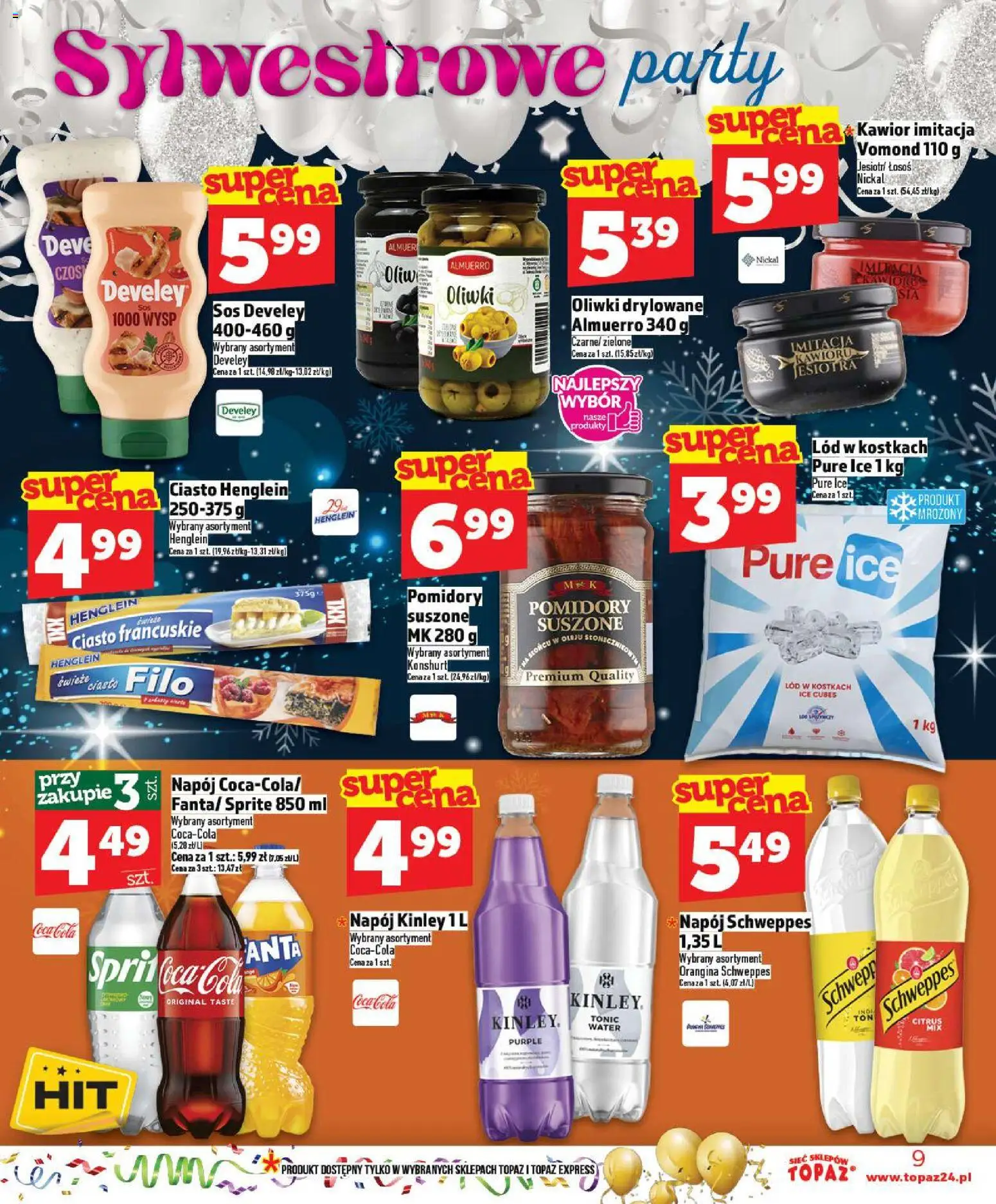 Topaz Gazetka - Ceny małe na stałe od 27.12.2025 | Strona: 9 | Produkty: Sprite, Łosoś, Pomidory suszone, Lód w kostkach