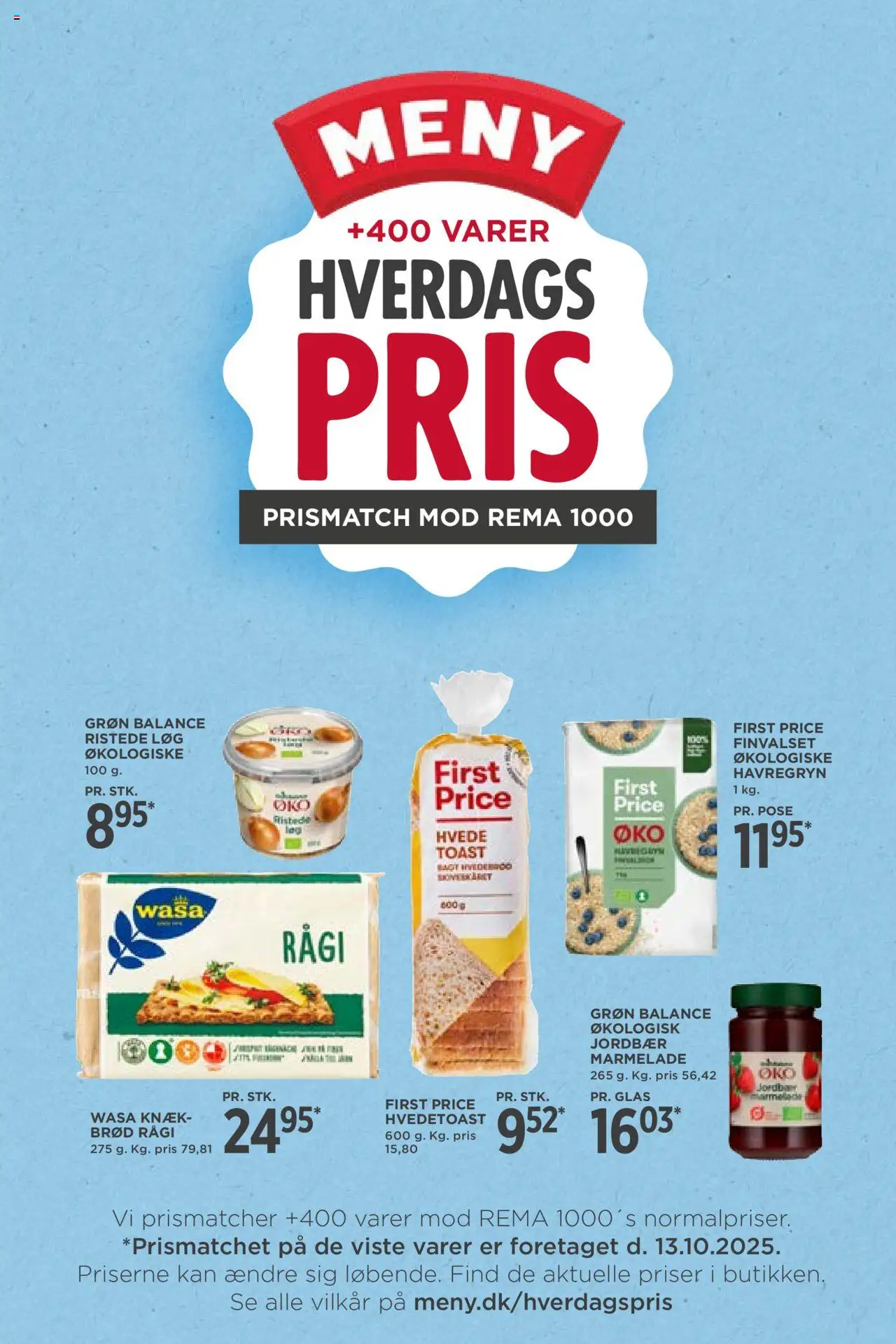 Meny tilbudsavis – gyldig fra 13.10.2025 | Side: 2 | Produkter: Brød, Jordbær, Havregryn, Marmelade