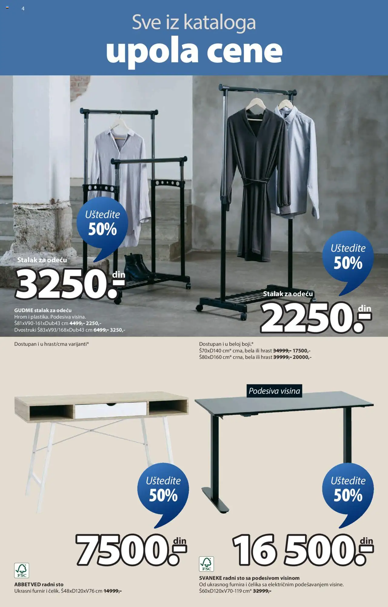 Jysk katalog - važi od 06.08.2025 | Strana: 4 | Proizvode: Sto, Radni sto