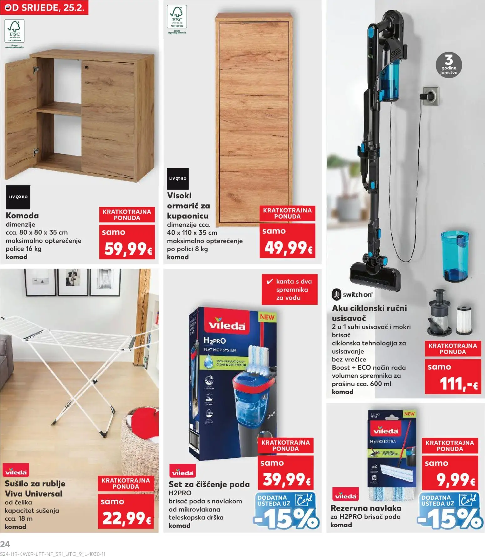 Kaufland katalog | vrijedi od 25.02.2026 | Stranica: 24 | Proizvodi: Usisavač, Komoda, Mop, Vileda