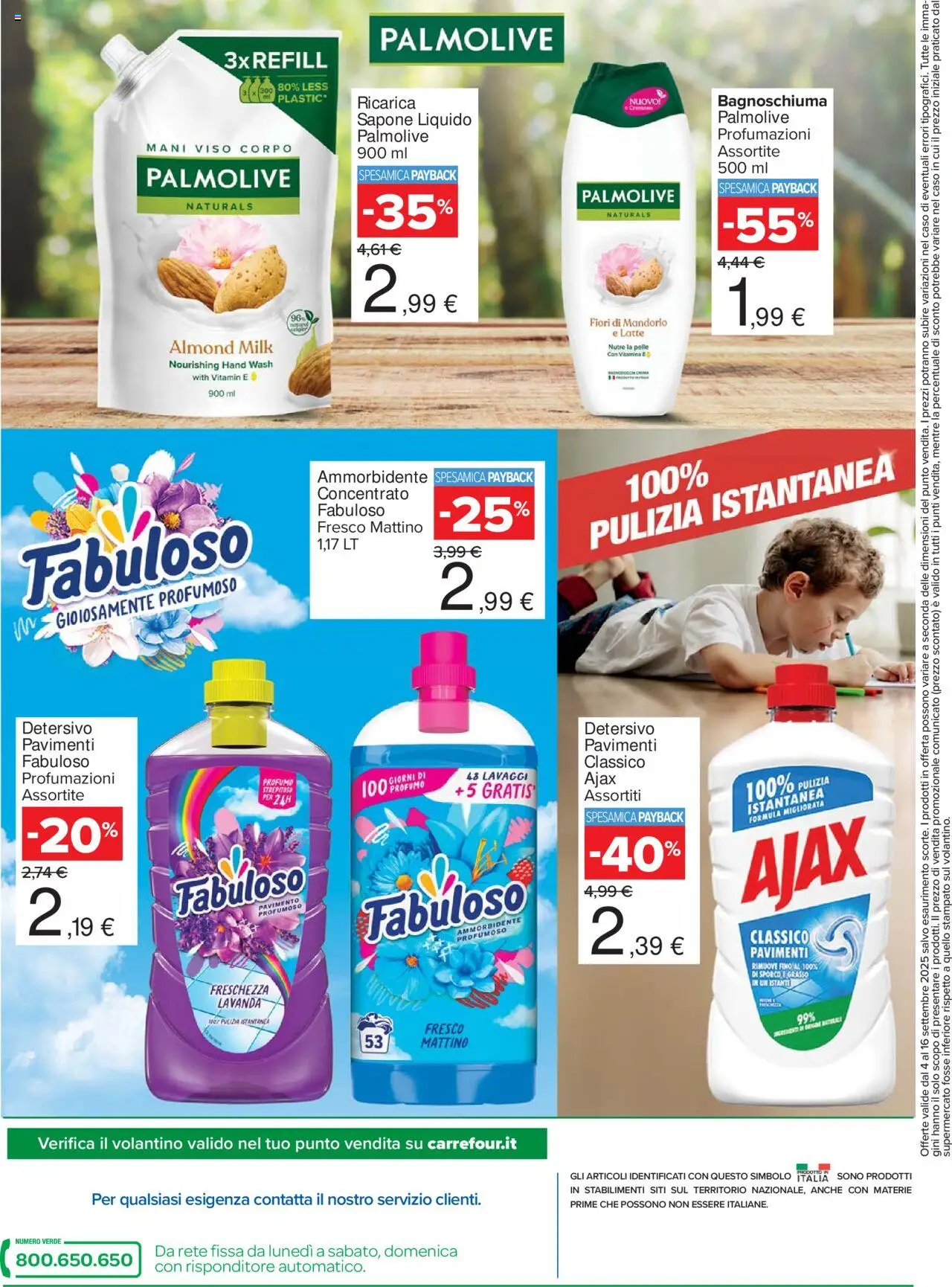 Volantino Carrefour del 04.09.2025 | Pagina: 2 | Prodotti: Sapone, Ammorbidente, Lavanda, Profumo