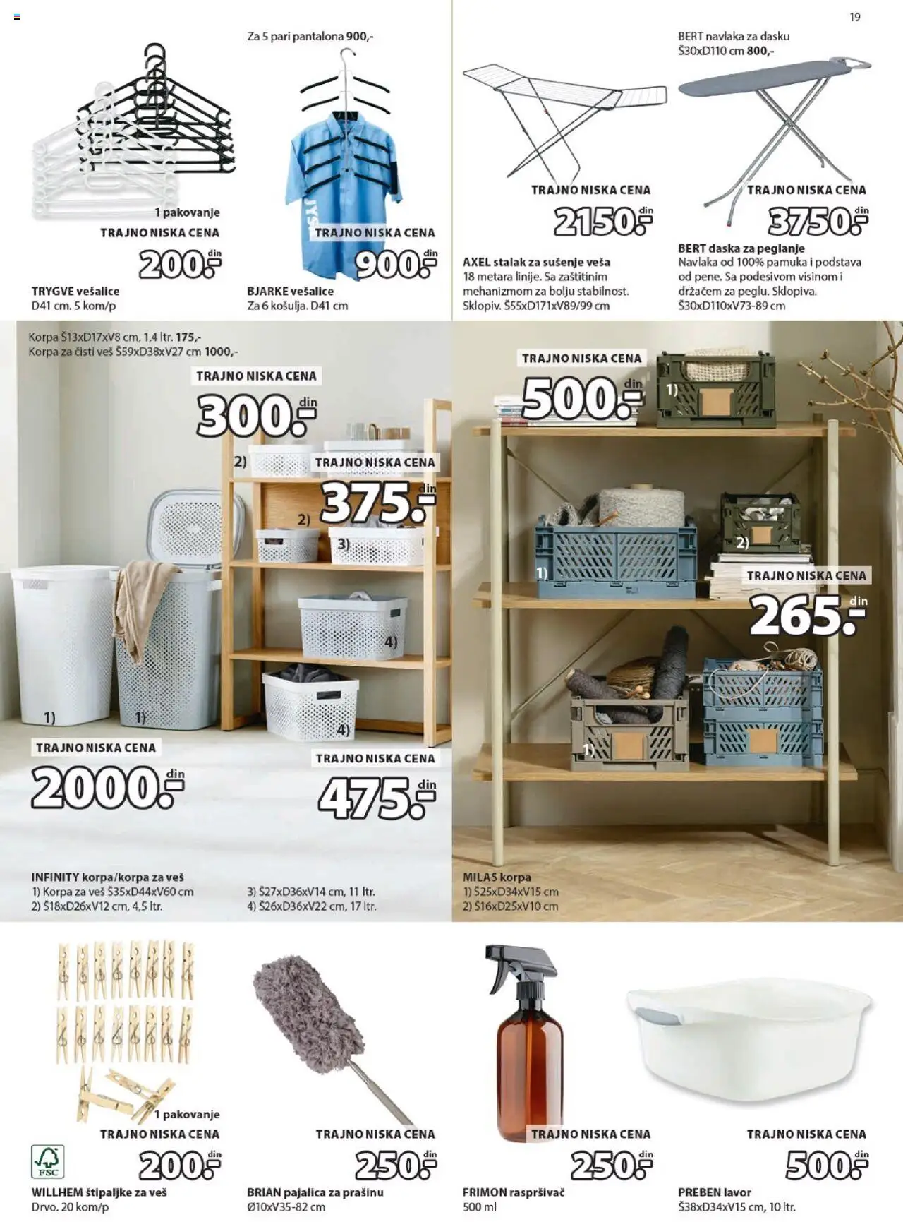 Jysk katalog - važi od 24.09.2025 | Strana: 19 | Proizvode: Daska za peglanje, Korpa, Korpa za veš, Pakovanje