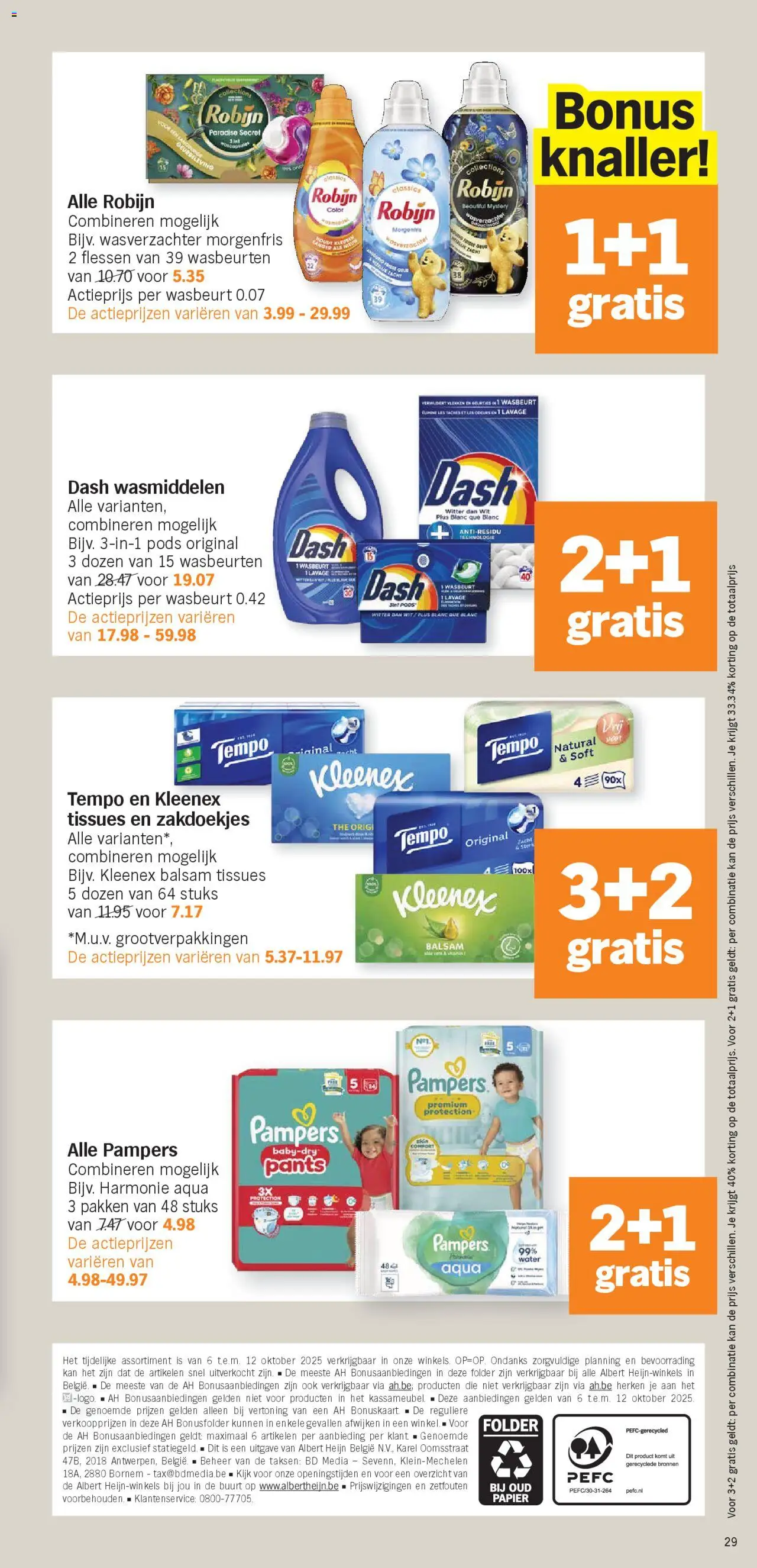 {H1} | Pagina: 29 | Producten: Pampers, Tissues, Wasverzachter, Kan