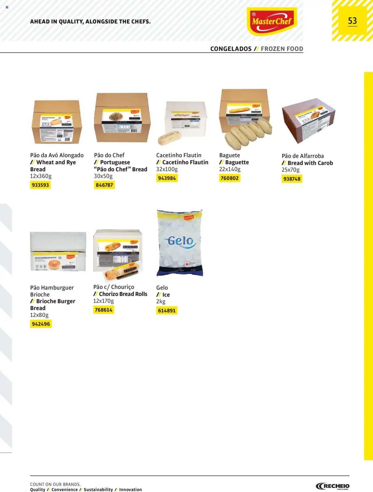 Recheio AS NOSSAS MARCAS │ válido de 19.12.2023 | Página: 53 | Produtos: Hambúrguer, Pão, Chouriço