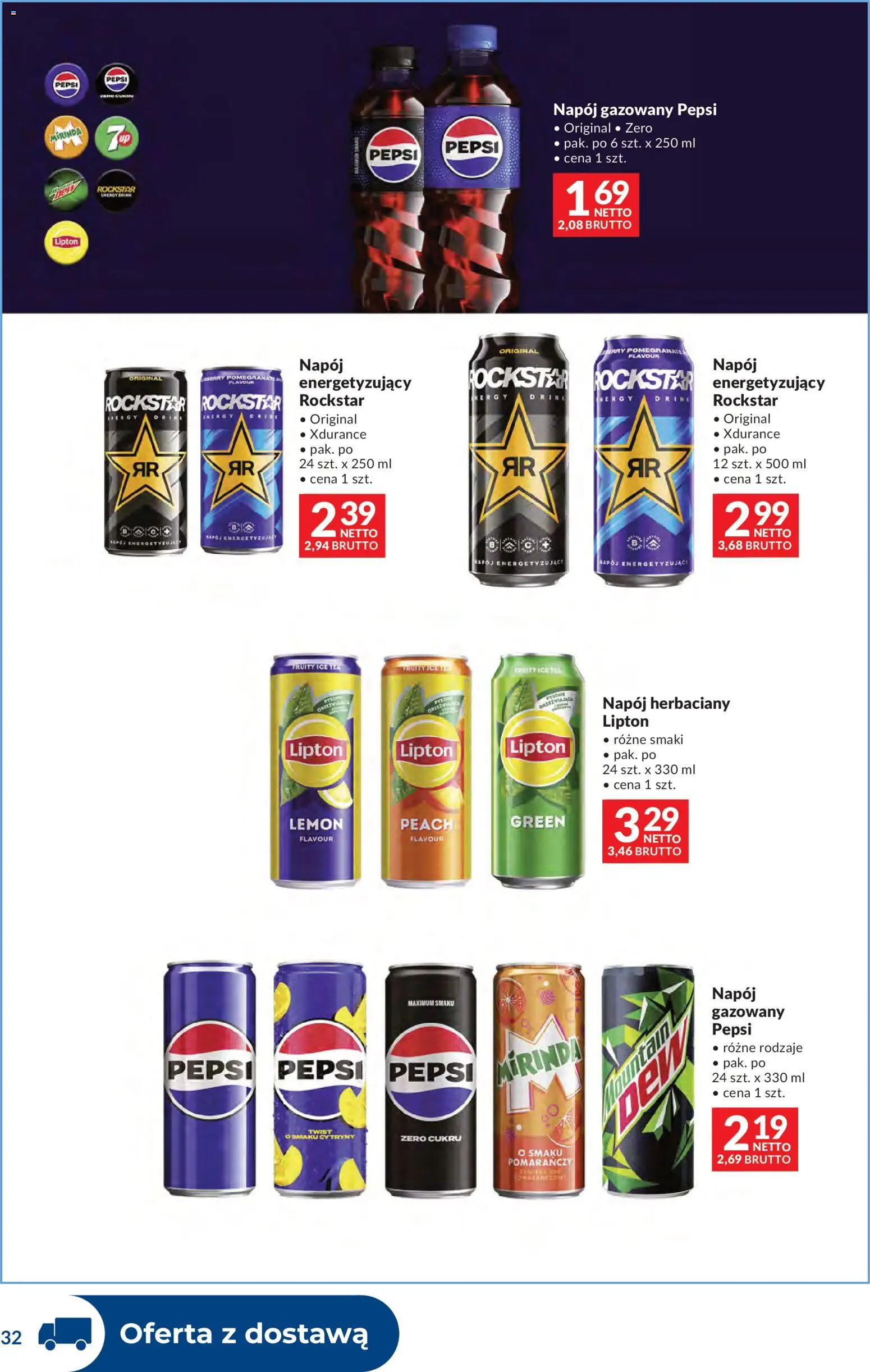 Makro gazetka - Dystrybucja do sklepów od 28.04.2026 | Strona: 32 | Produkty: Ice Tea, Pepsi