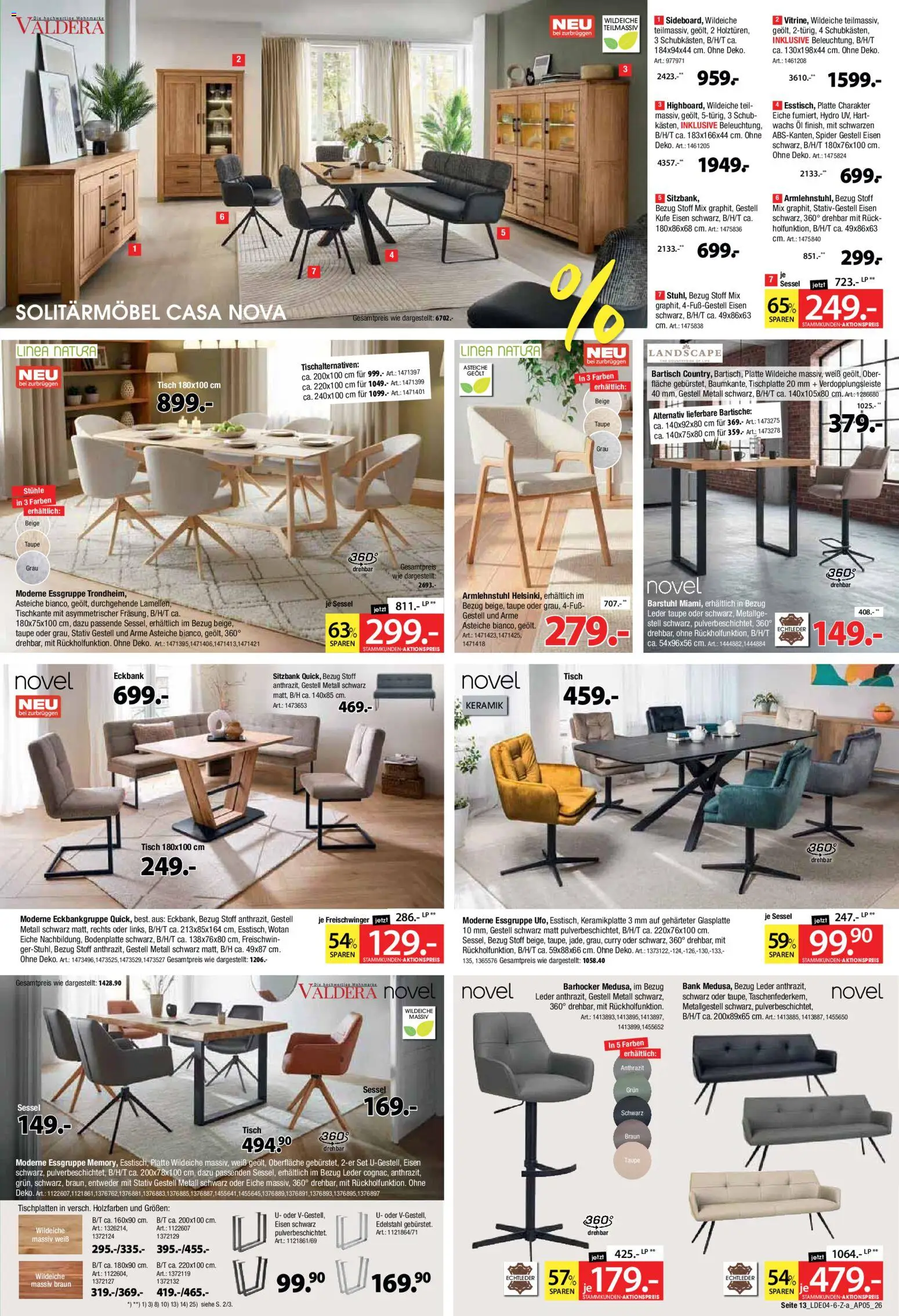 Zurbrüggen Prospekt 	 – gültig ab 25.04.2026 | Seite: 13 | Produkte: Essgruppe, Öl, Tisch, Stativ