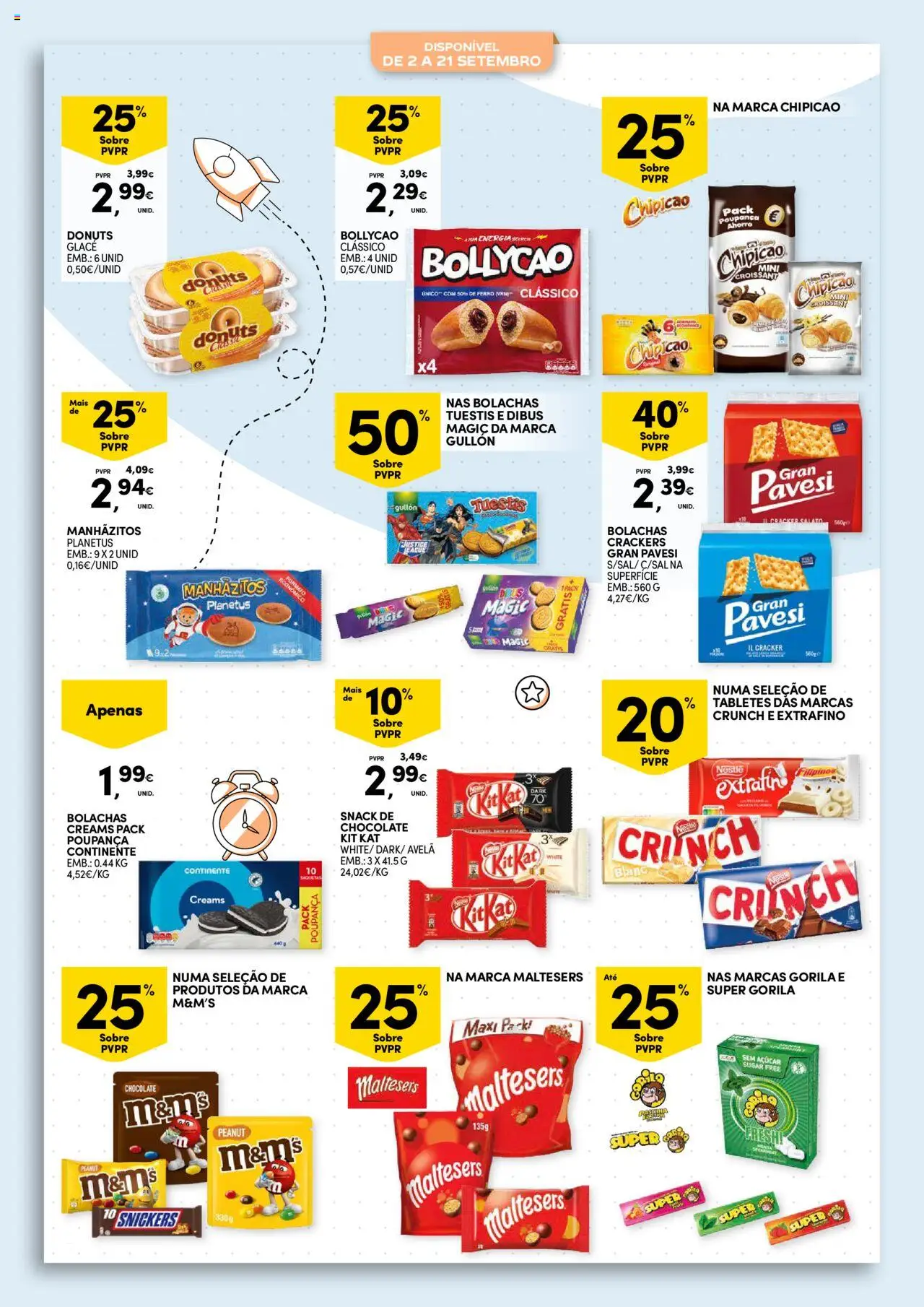 Continente - Regresso às Aulas: Regressamos com tudo │ válido de 12.08.2025 | Página: 52 | Produtos: Manhãzitos, Nestlé, Chocolate, Açúcar