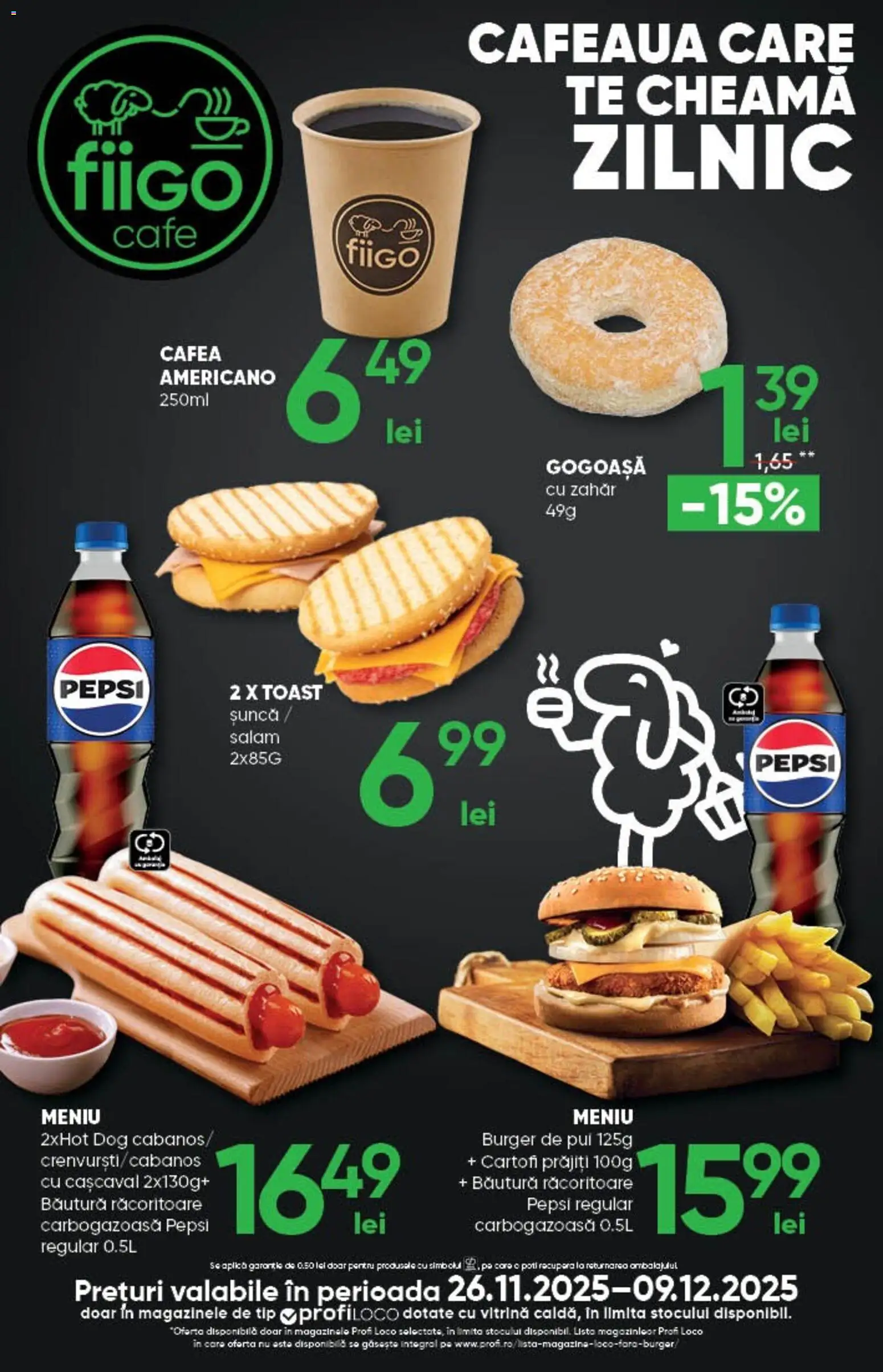 Noul catalog Profi – valabil de la 26.11.2025 | Pagină: 17 | Produse: Cașcaval, Cafea, Șuncă, Zahăr