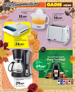 Vista previa Gadis Hiper folleto válido desde el 30.10.2025 | Página: 15 | Productos: Cafetera, Exprimidor, Sandwichera, Tostador