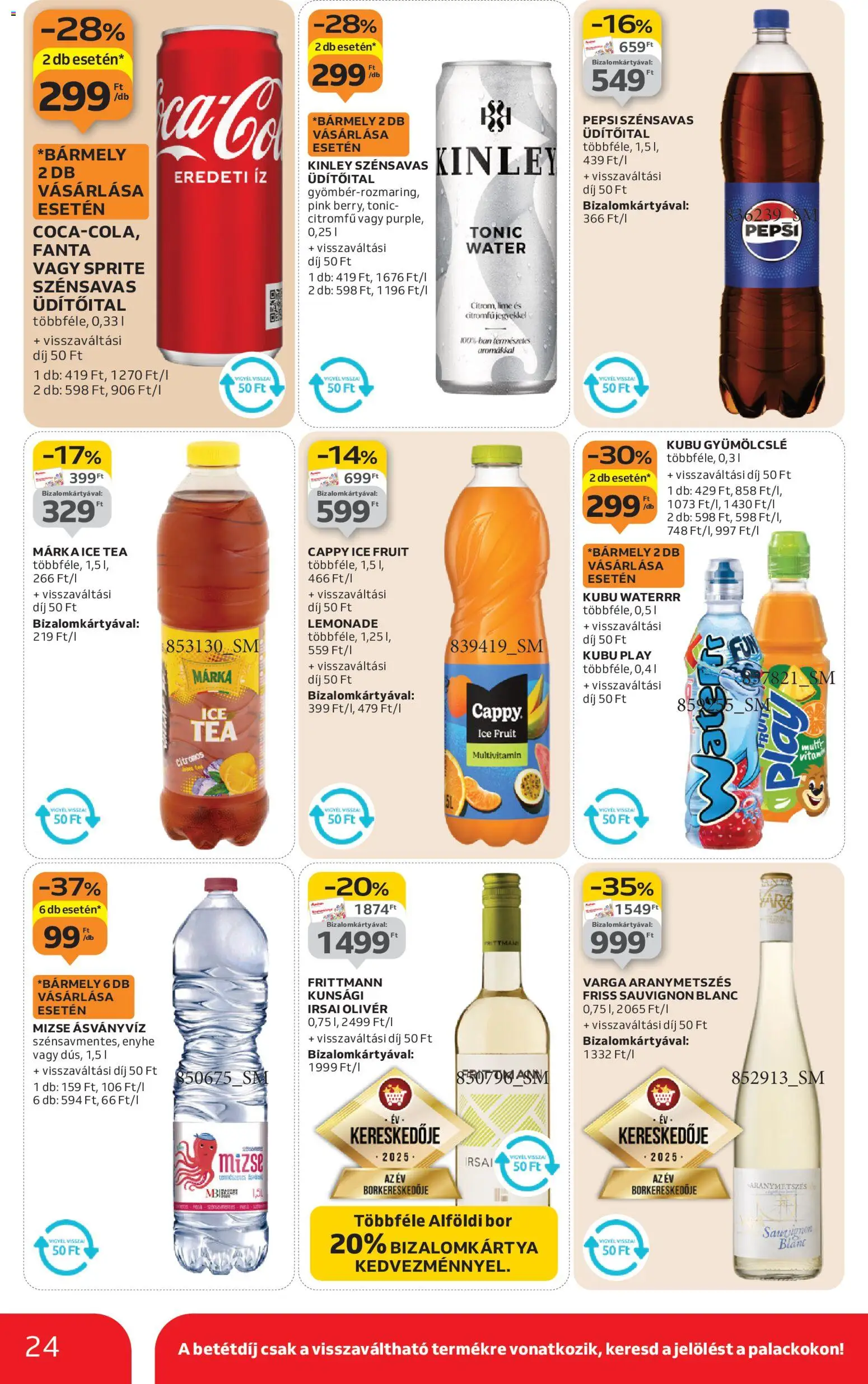 Auchan akciós ujság - amely érvényes a következő dátumtól: 02.01.2026 | Oldal: 24 | Termékek: Lime, Gyümölcslé, Ice tea, Bor